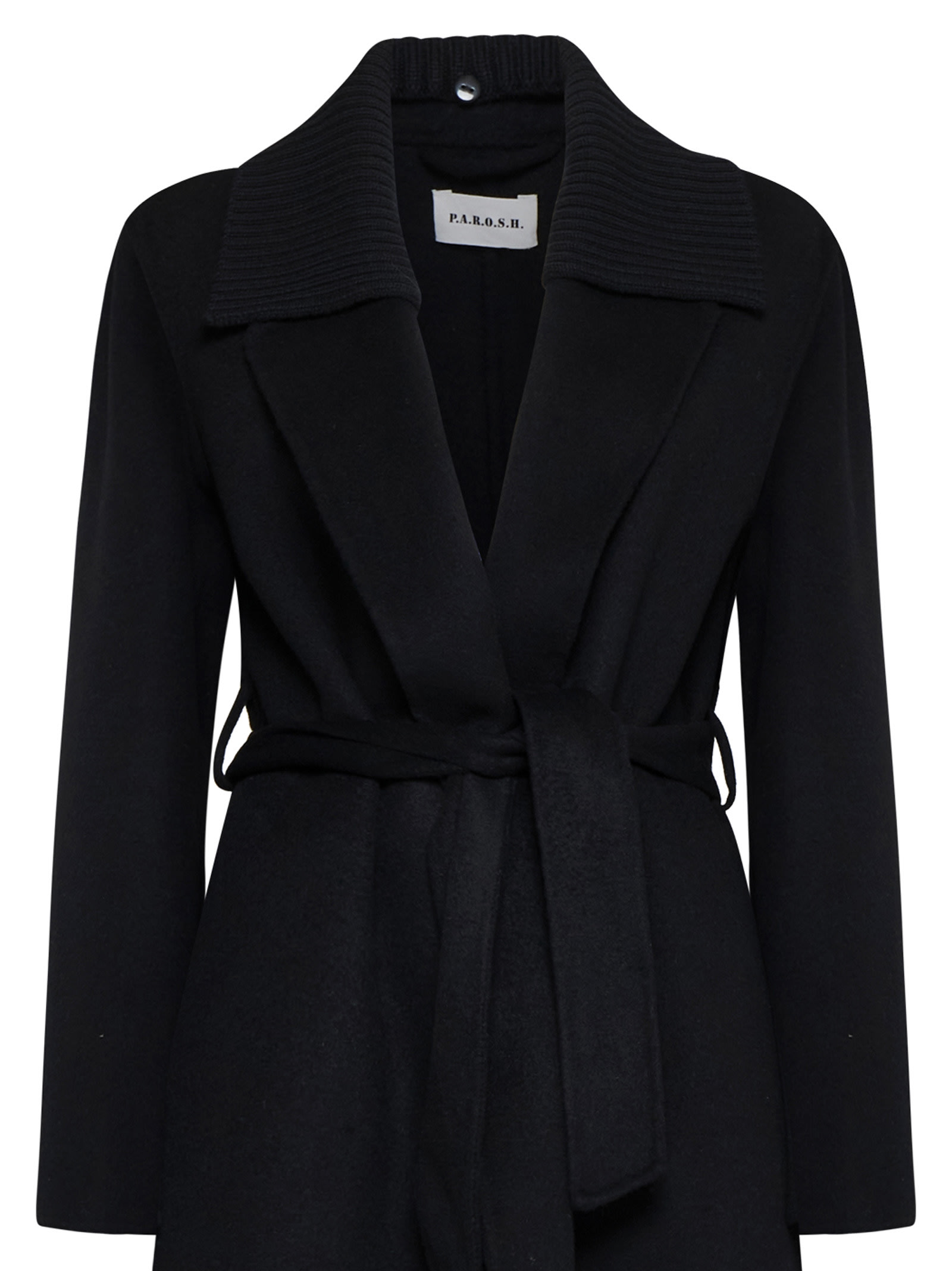 Shop P.a.r.o.s.h Coat In Black