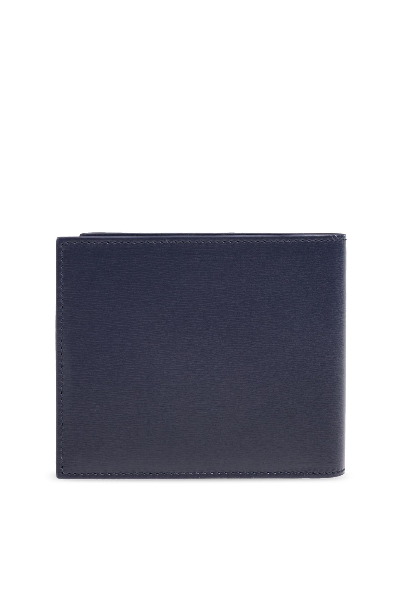 Shop Ferragamo Leather Wallet In Blue