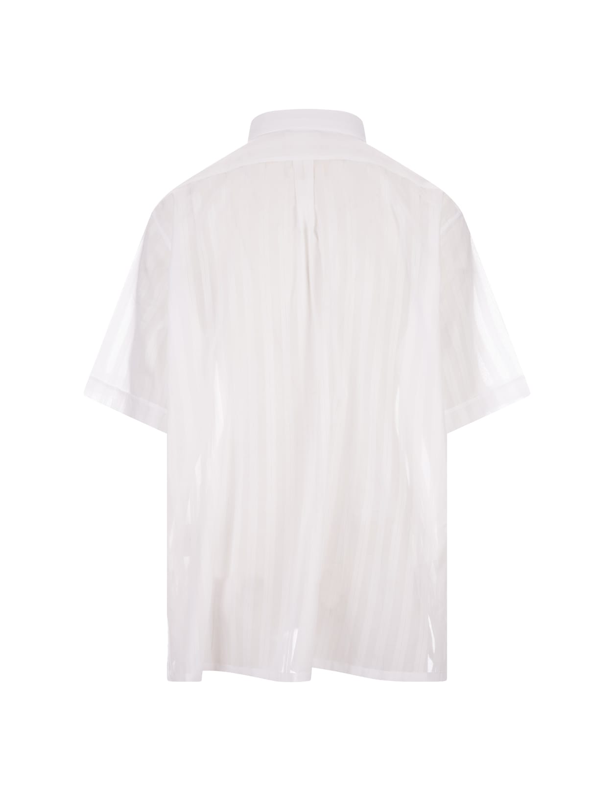 Shop Givenchy Stone Grey Cotton Veil Striped Shirt In White