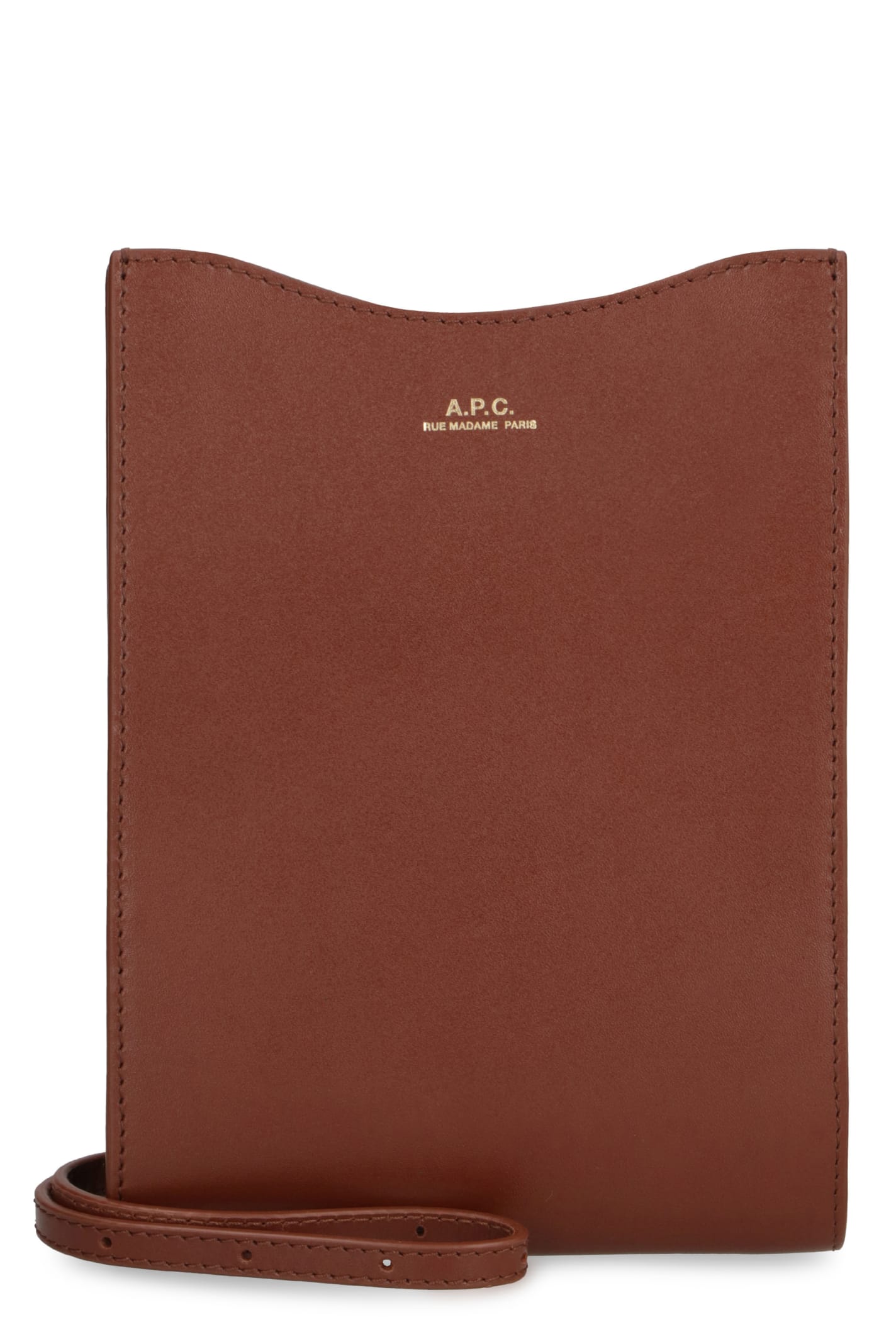 Apc Leather Crossbody Bag In Brown