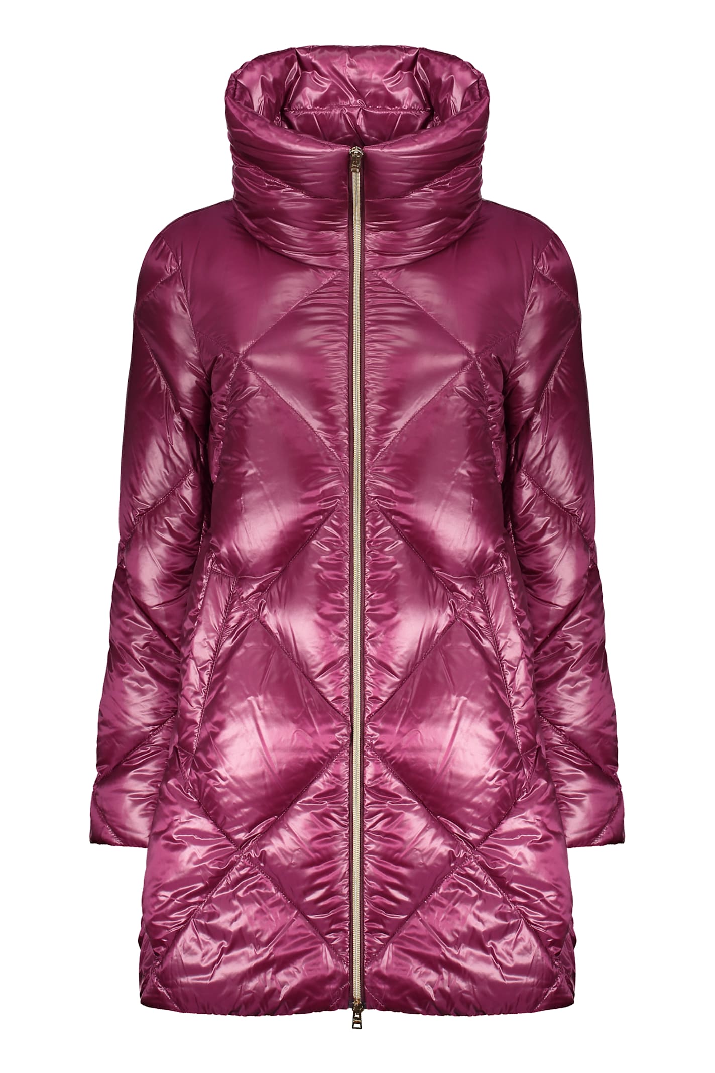 Shop Herno Shiny Fabric Down Jacket In Red-purple Or Grape