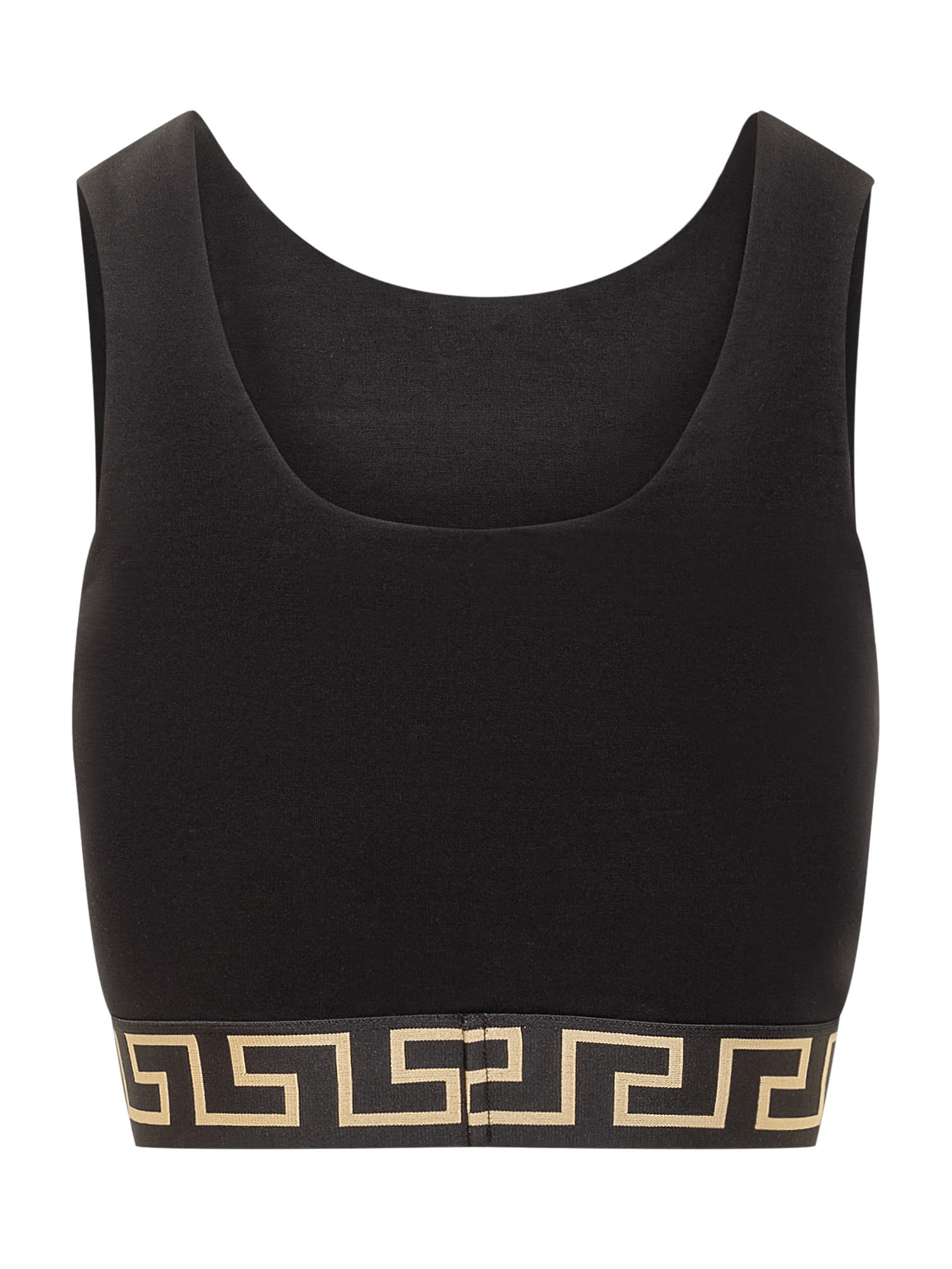 Shop Versace Sports Bra In Black