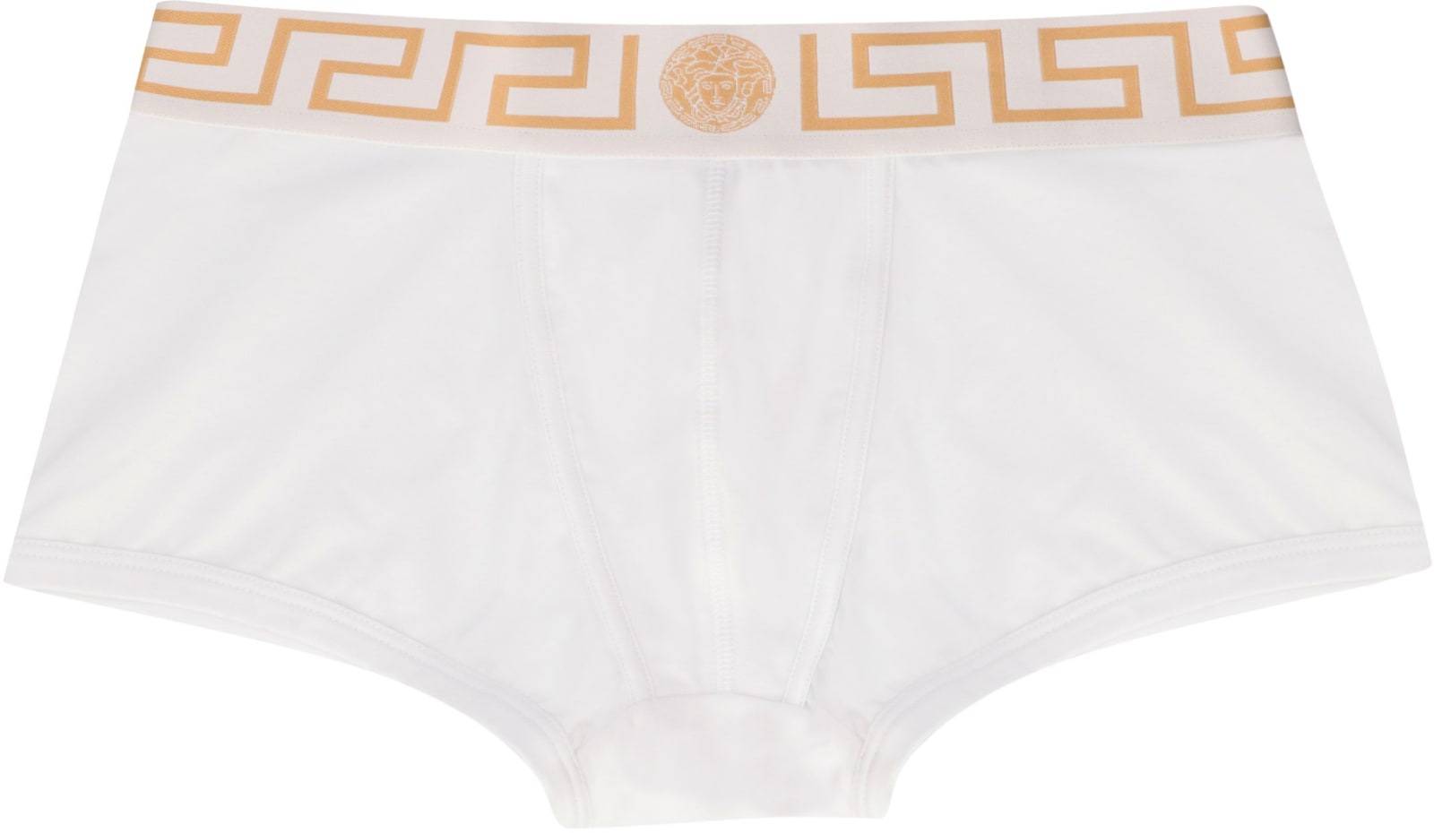 Shop Versace Fine Cotton Trunks With Elastic Band In White