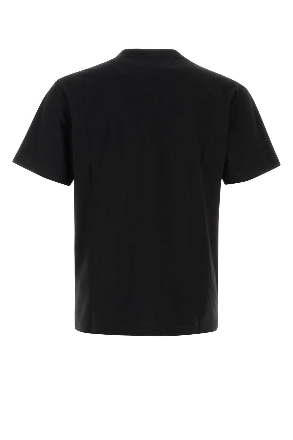 Stone Island Logo Cotton T-shirt In Black