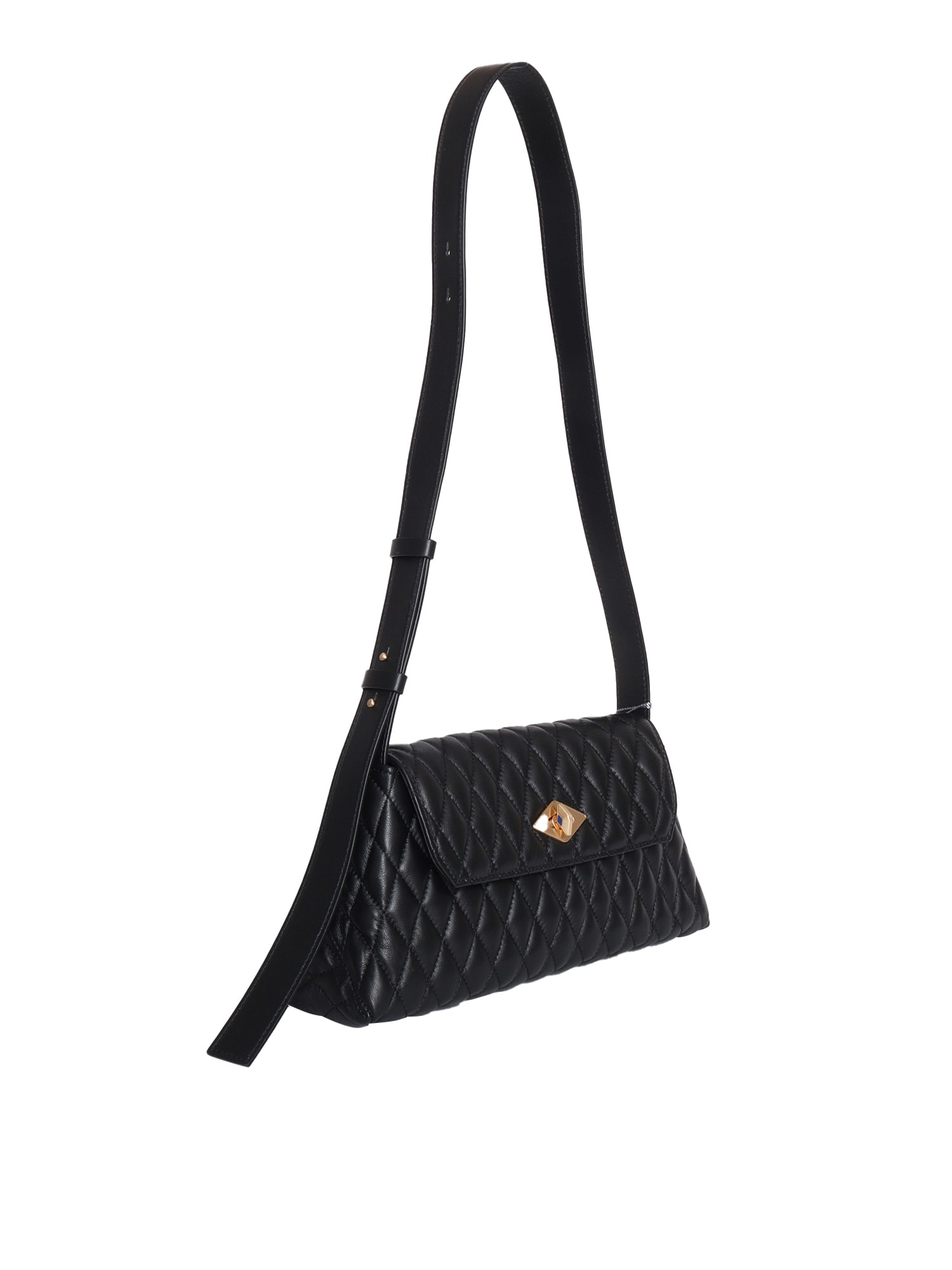 Shop Ballantyne Meghan Diamond Shoulder Bag In Black