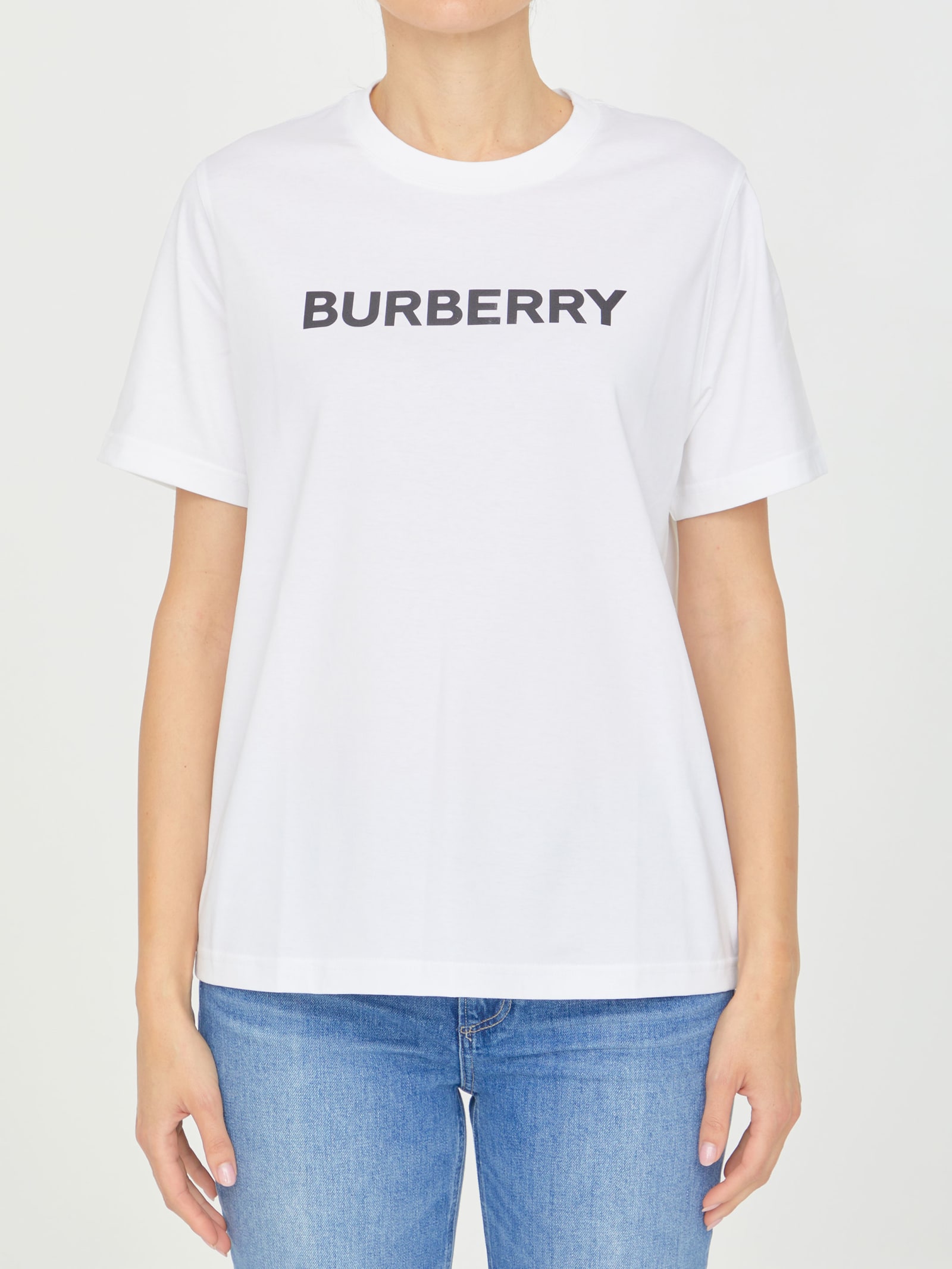 Shop Burberry White T-shirt With Logo