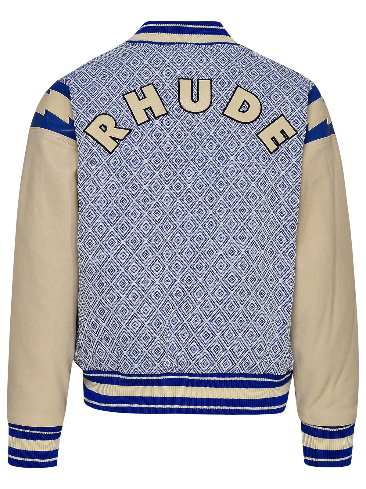 Rhude diamond-jacquard Baseball Jacket - Blue