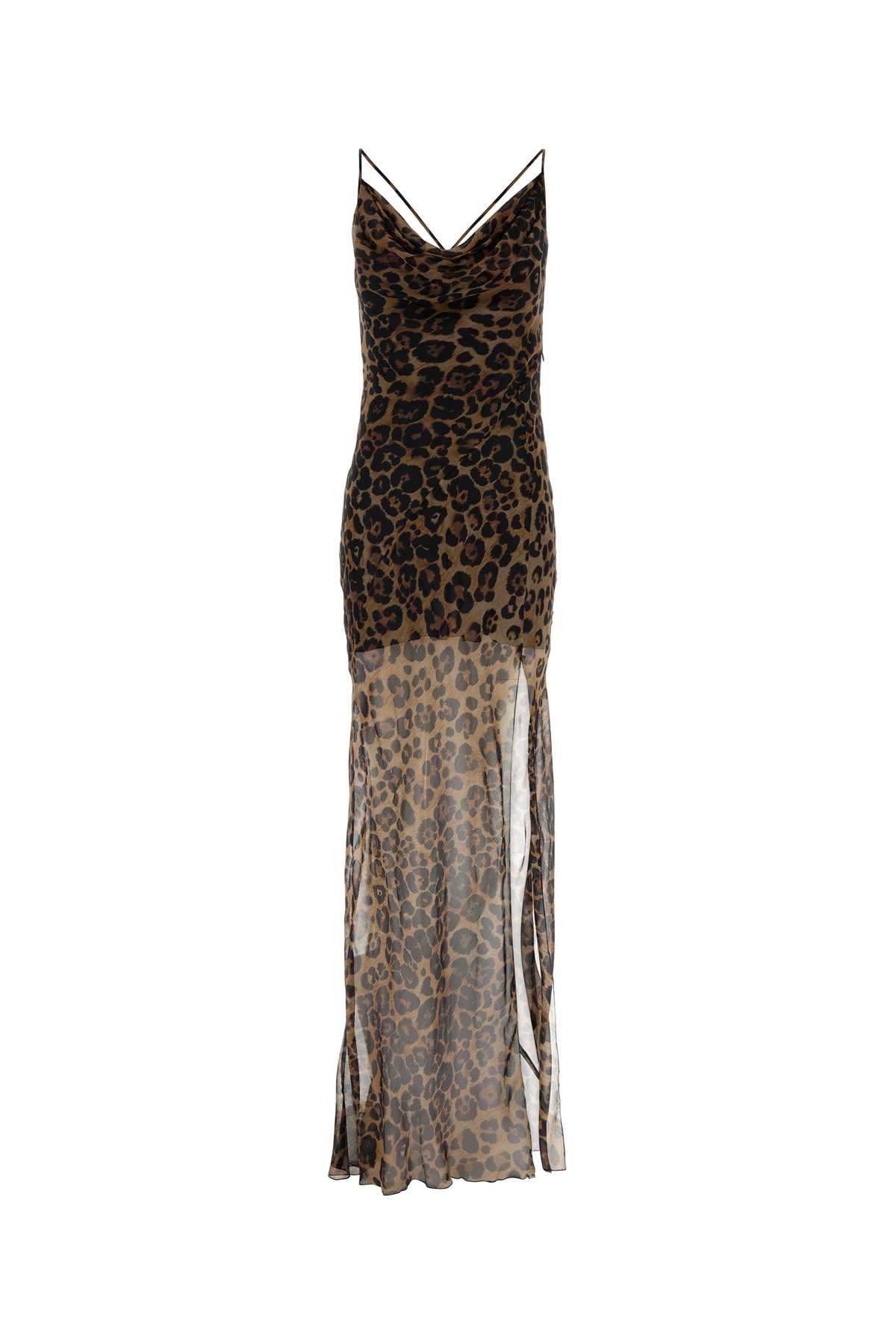 Printed Crepe Long Dress