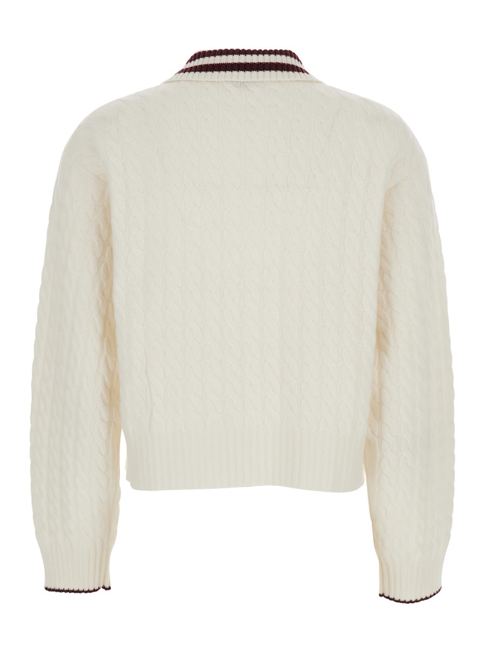 Brunello Cucinelli Sport Club Pullover With White Cashmere In White
