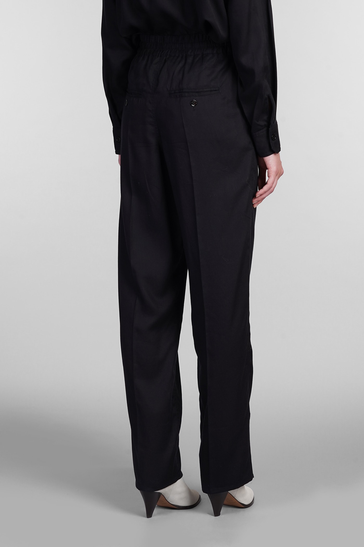 ISABEL MARANT ÉTOILE VINCIANE PANTS IN BLACK WOOL AND POLYESTER