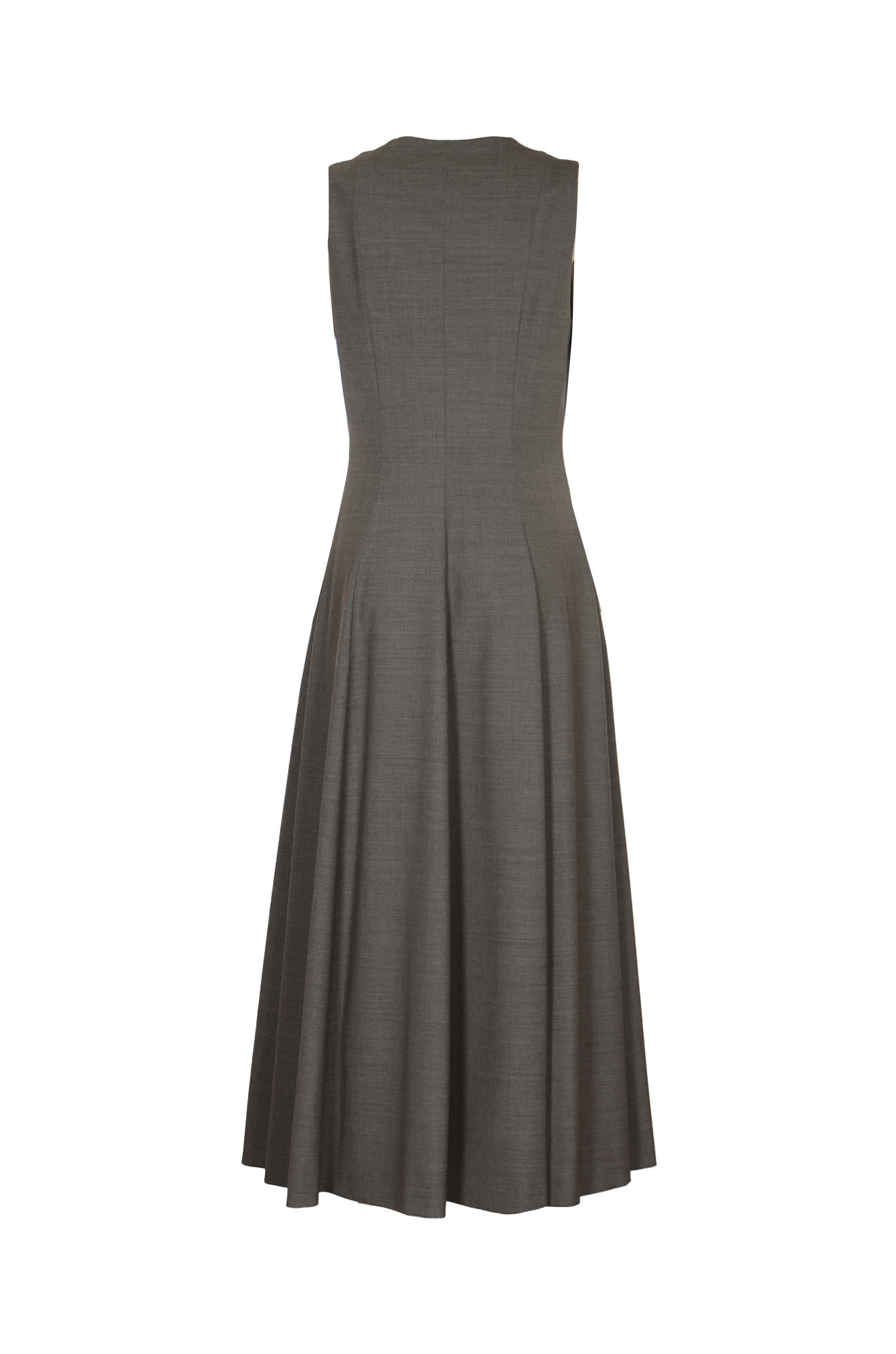 Shop Philosophy Di Lorenzo Serafini Sleeveless Buttoned Long Dress In Grey