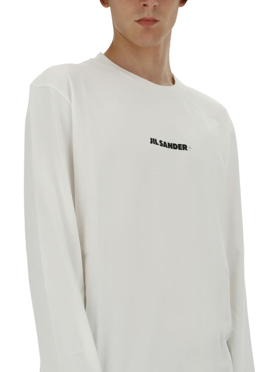 Shop Jil Sander T-shirt With Logo In Ivory