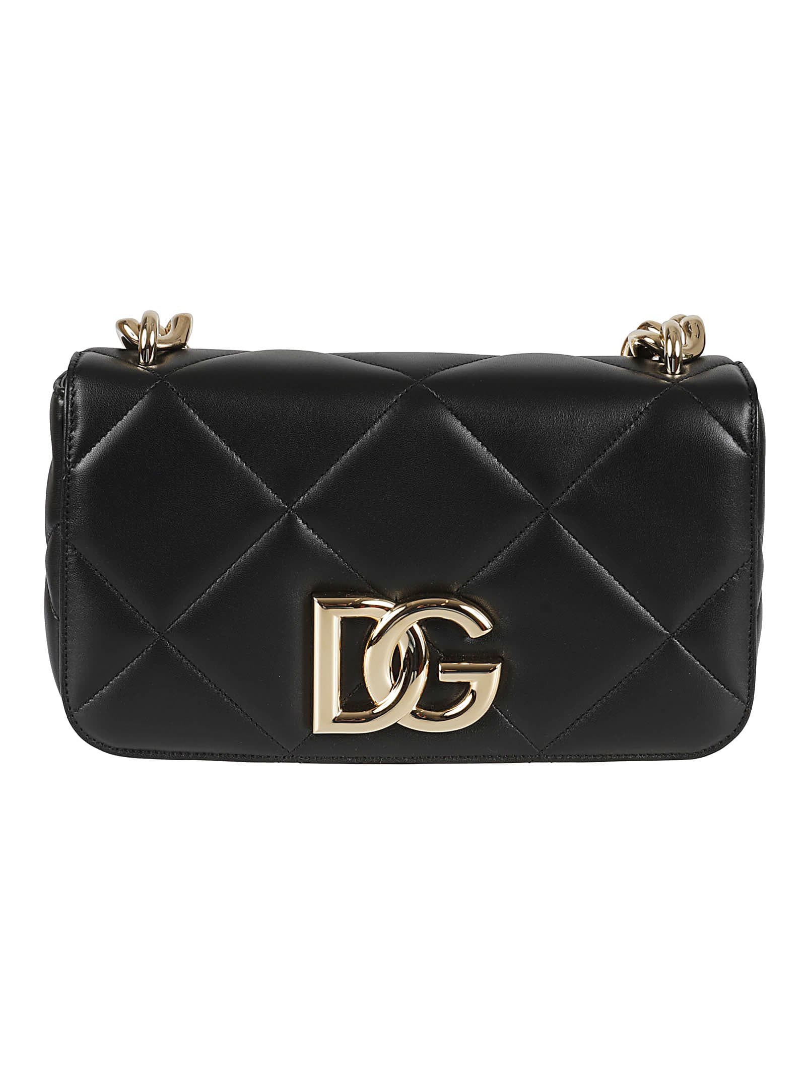 Dolce & Gabbana Logo Chain Strap Quilted Shoulder Bag