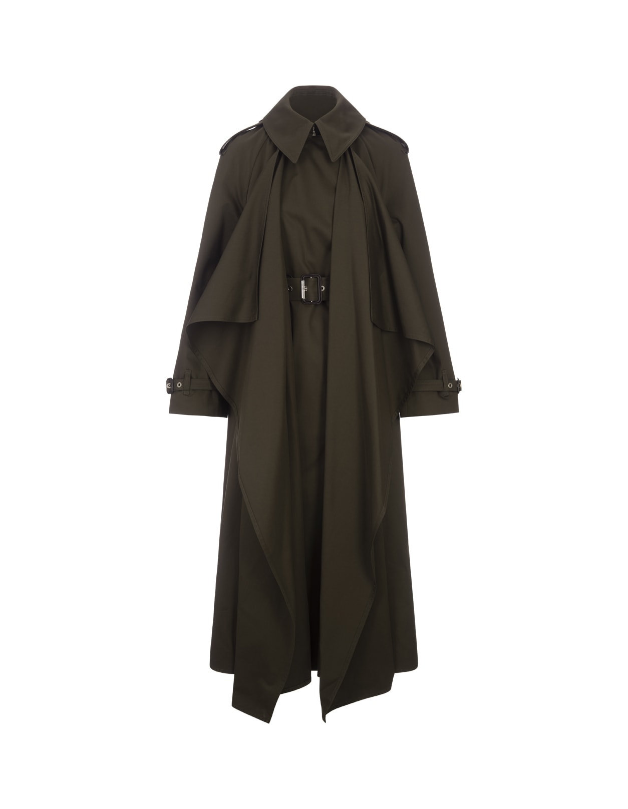 Shop Alexander Mcqueen Khaki Gabardine C In Military