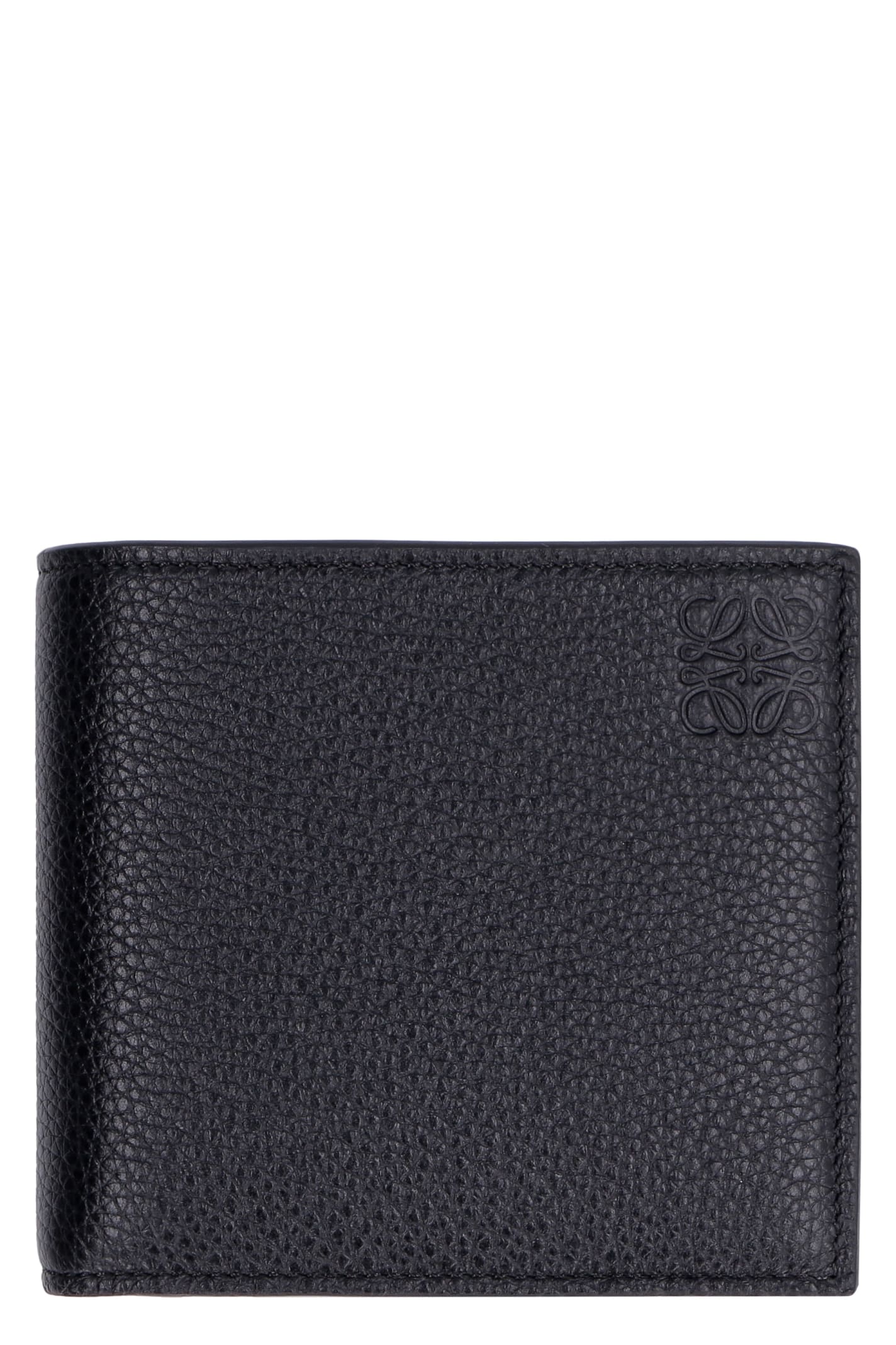 Loewe Leather Flap-over Wallet In Black
