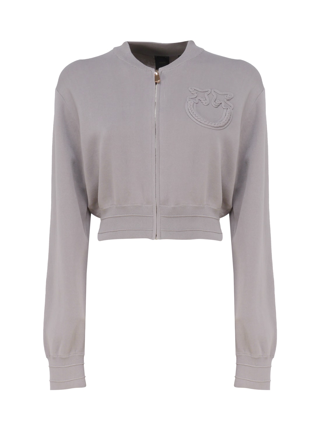 Shop Pinko Short Fleece Bomber Jacket In Grey