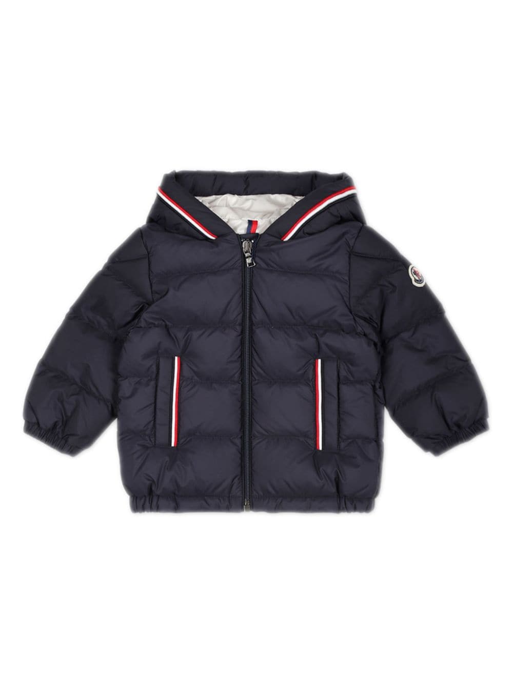 Moncler Merary Blue Down Jacket For Baby Boy With Logo In Blue