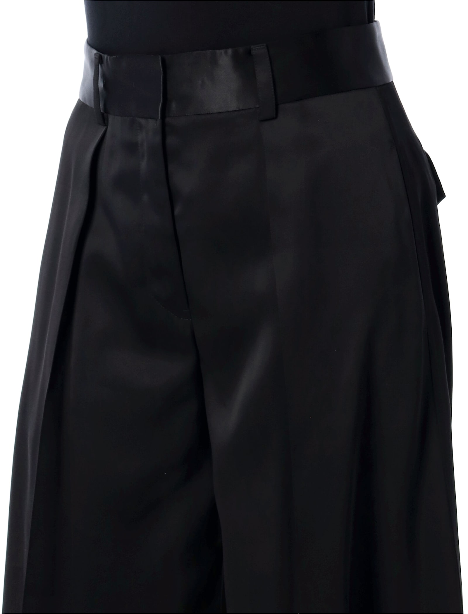 Shop Jil Sander Satin Palazzo Pants In Black