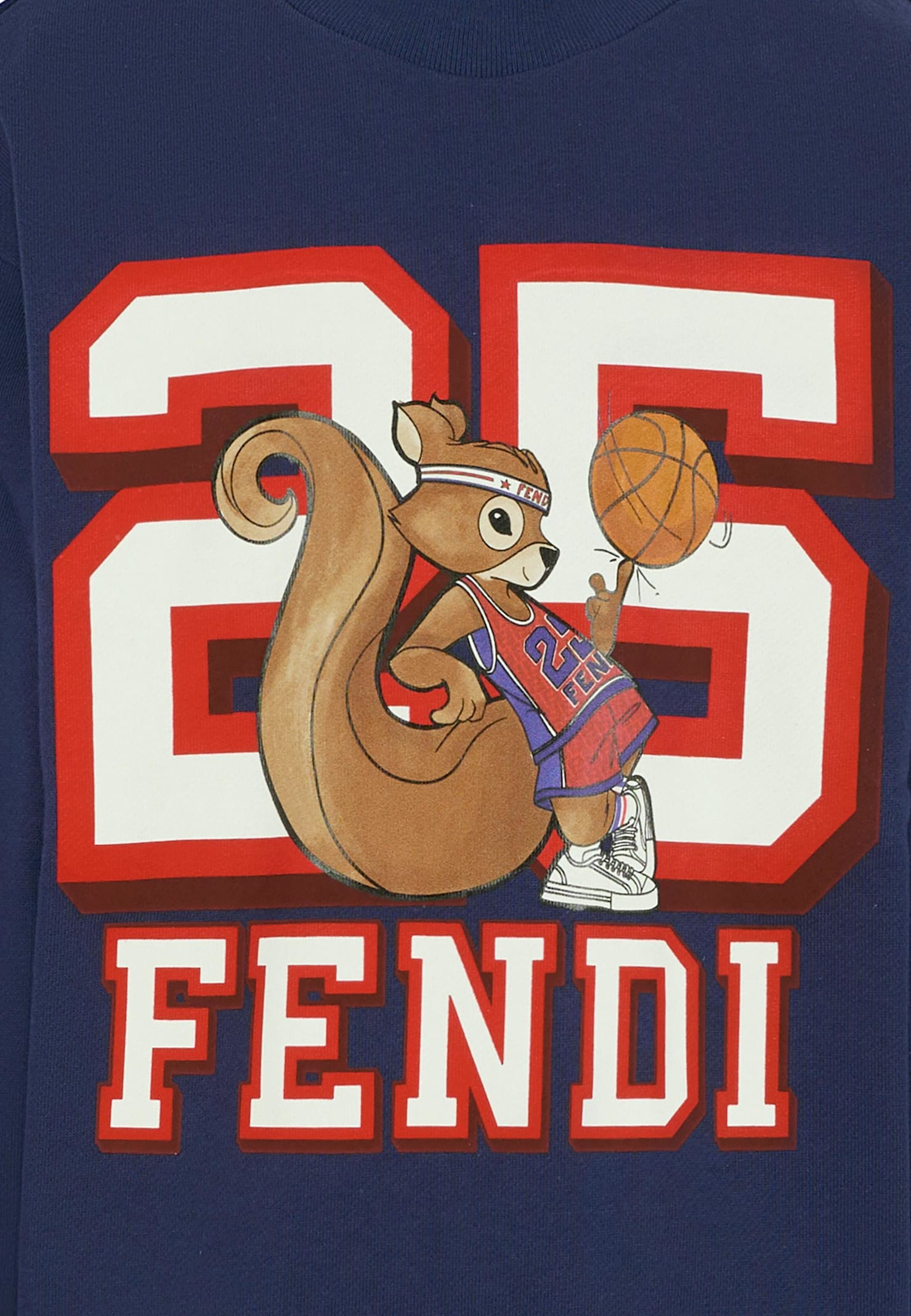 Fendi Blue Sweatshirt For Kids With Squirrel In Blue