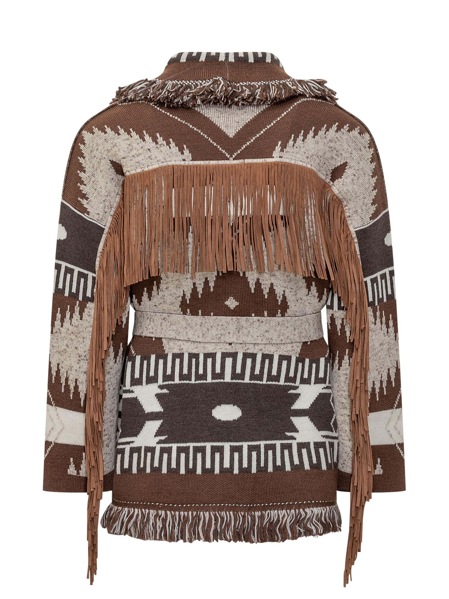 Shop Alanui Dreamscape Cardigan In Dune/dakar