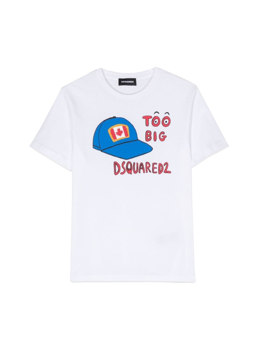 Dsquared2 Hat Print T-shirt In White
