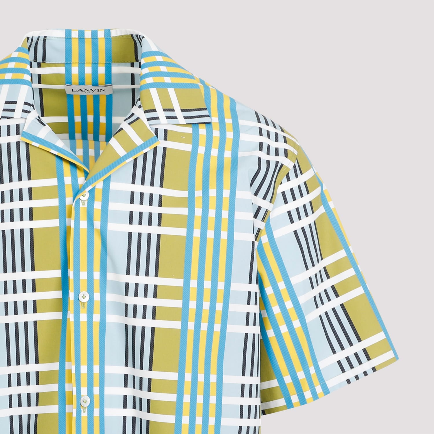 Shop Lanvin Printed Bowling Shirt In Budgie