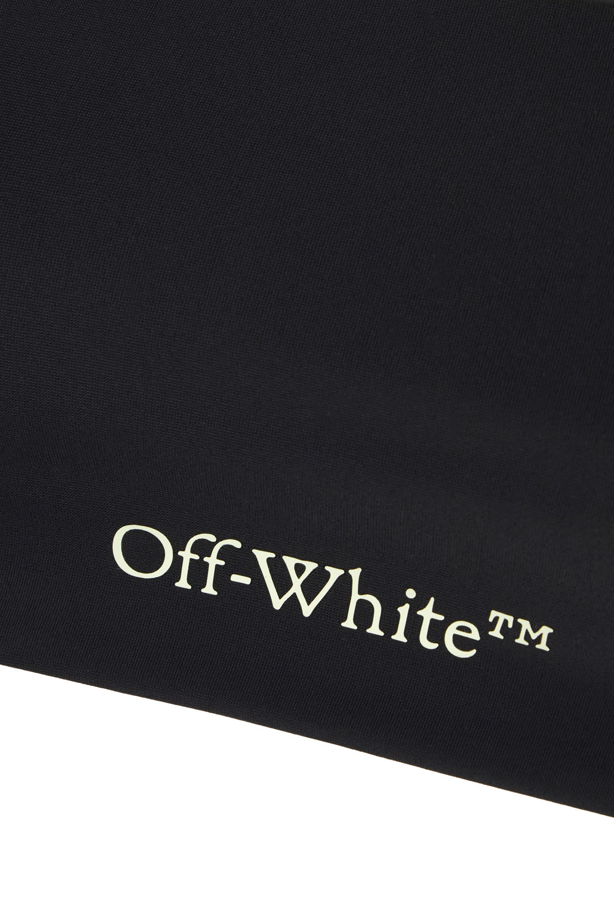 Off-white Two-tone Stretch Nylon Top In Black Light Blue