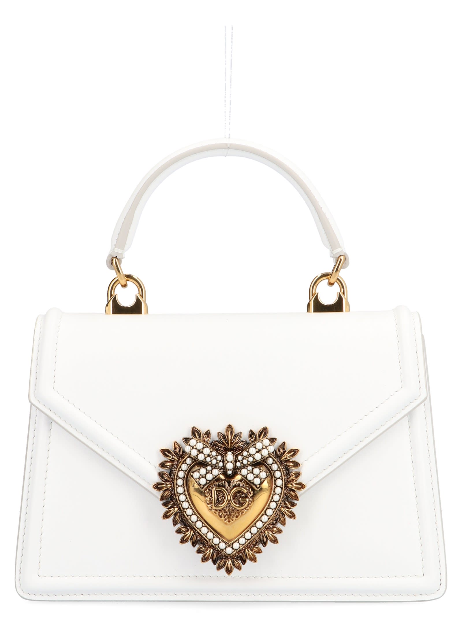 Dolce & Gabbana Small Devotion Bag In Optical White