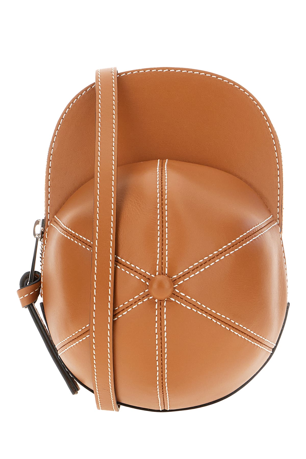 Shop Jw Anderson Caramel Leather Cap Crossbody Bag In Pecan