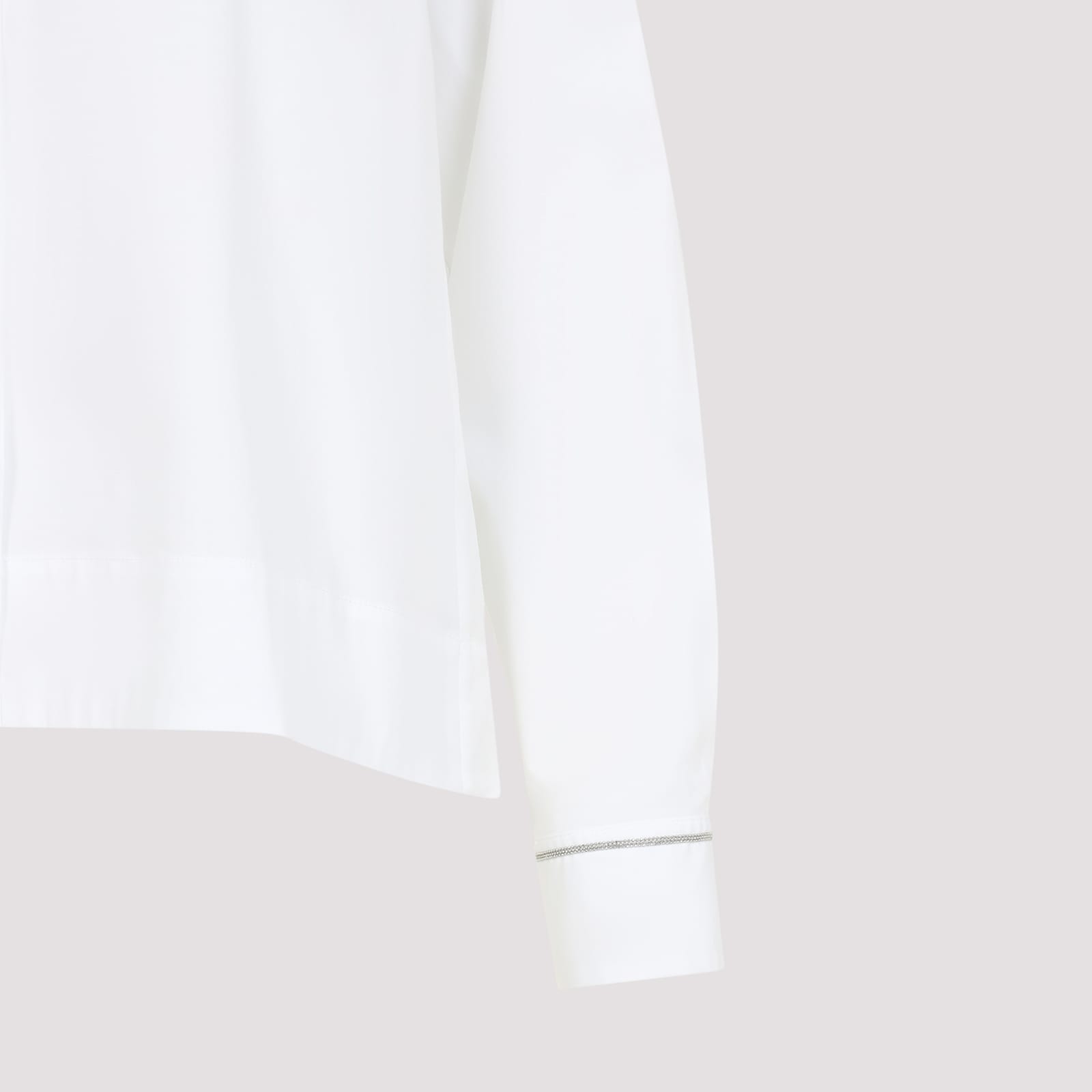 Shop Peserico Cropped Shirt In Bianco Luce