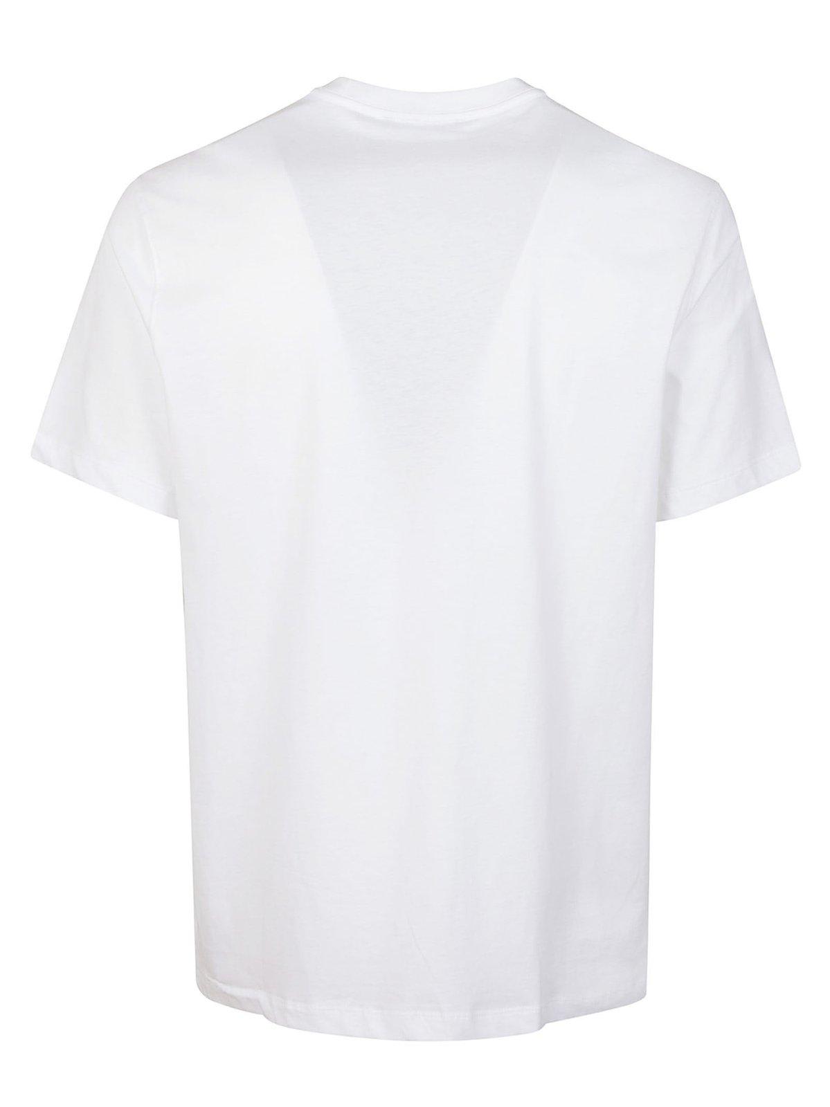 Shop Michael Kors Graphic Printed Crewneck T-shirt In White