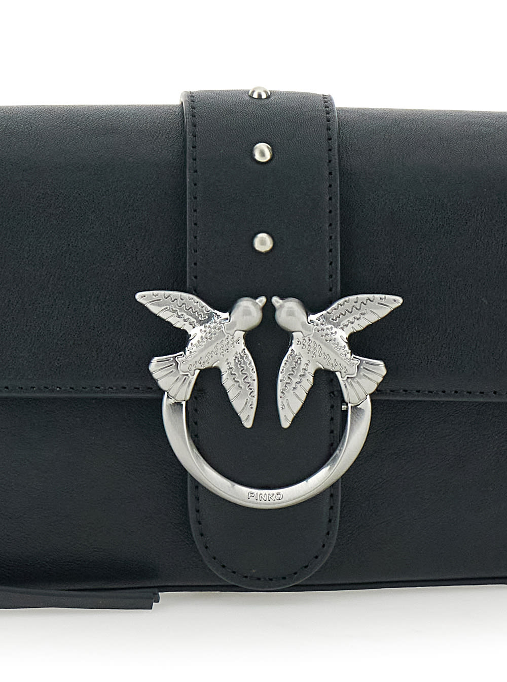 Pinko Mini Love One Slouchy Crossbody Bag In Black