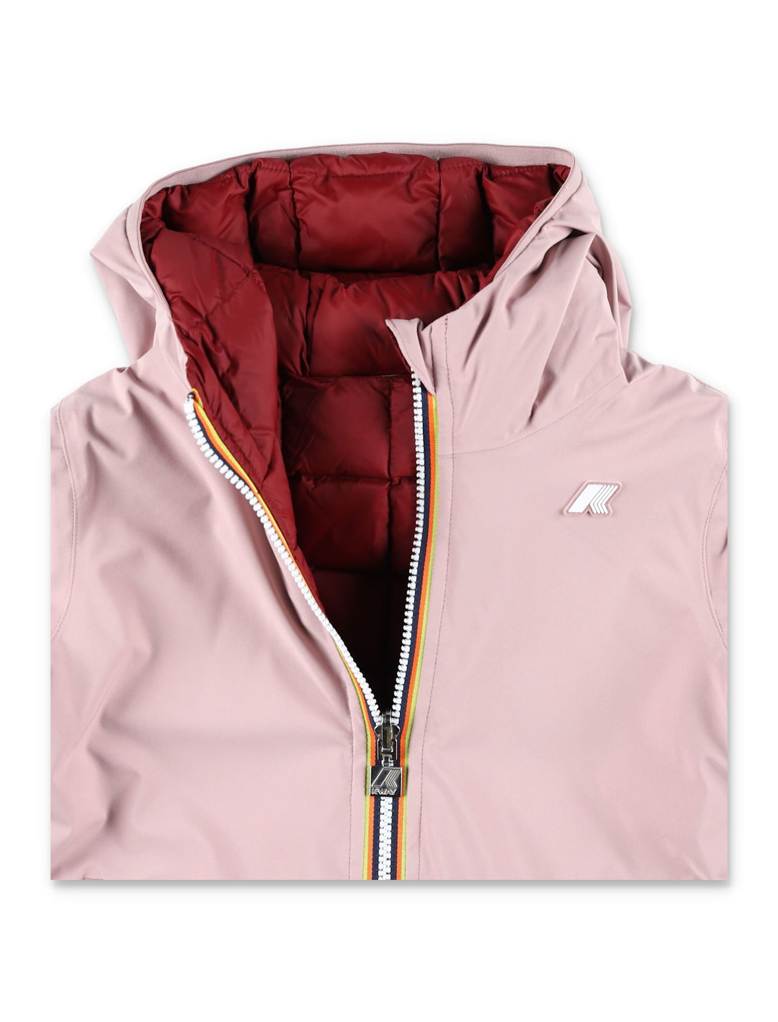 K-way Kid Sophie Thermo Plus Reversible Hooded Down Jacket In Pink