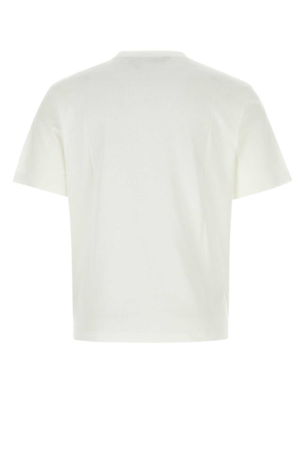 Shop Palm Angels White Cotton T-shirt In Whiteoff