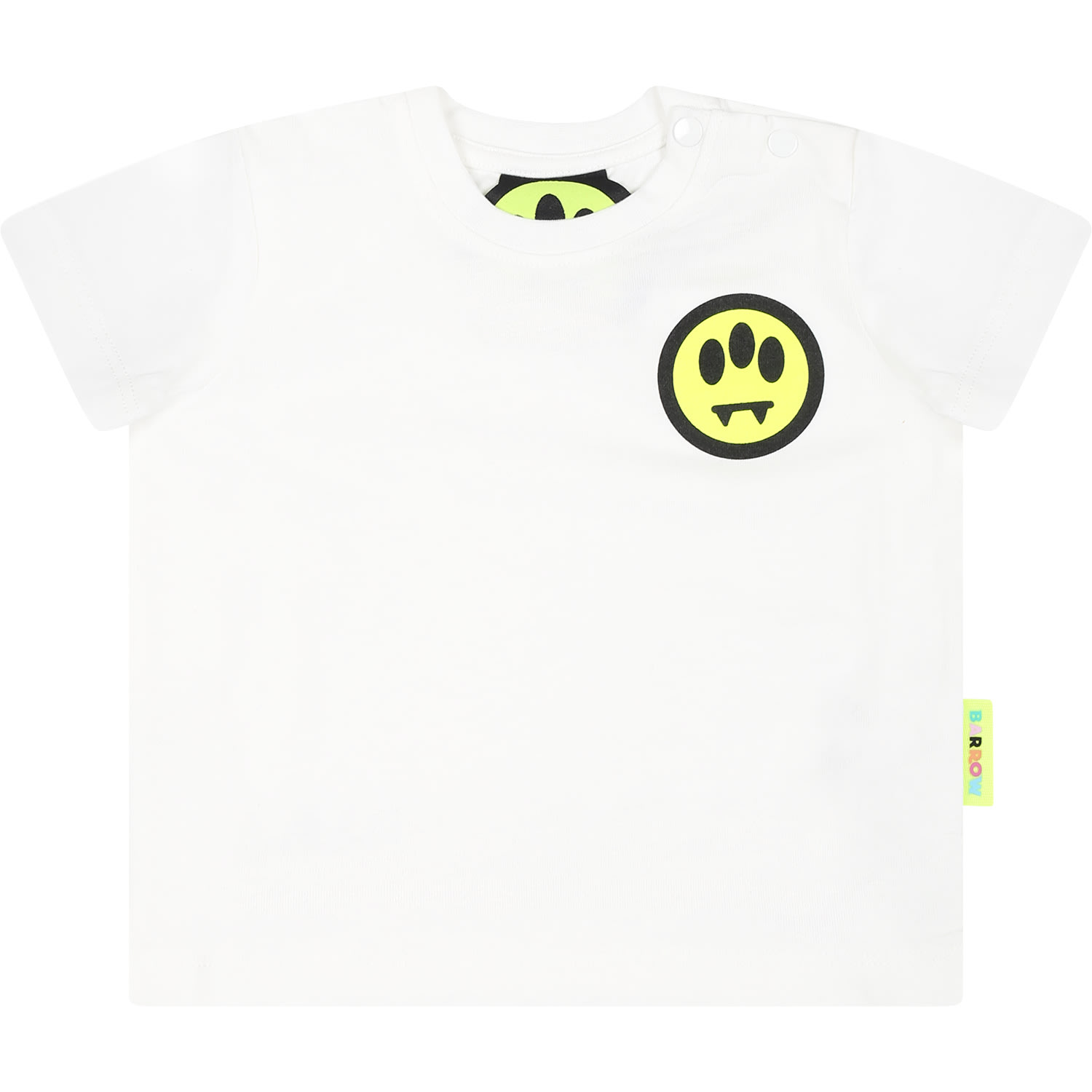 Shop Barrow White T-shirt For Babykids With Smiley