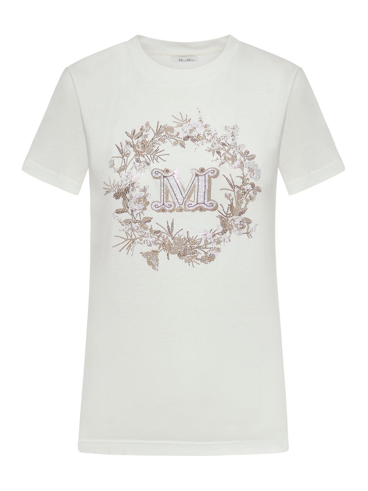 Shop Max Mara Logo Embellished Crewneck T-shirt