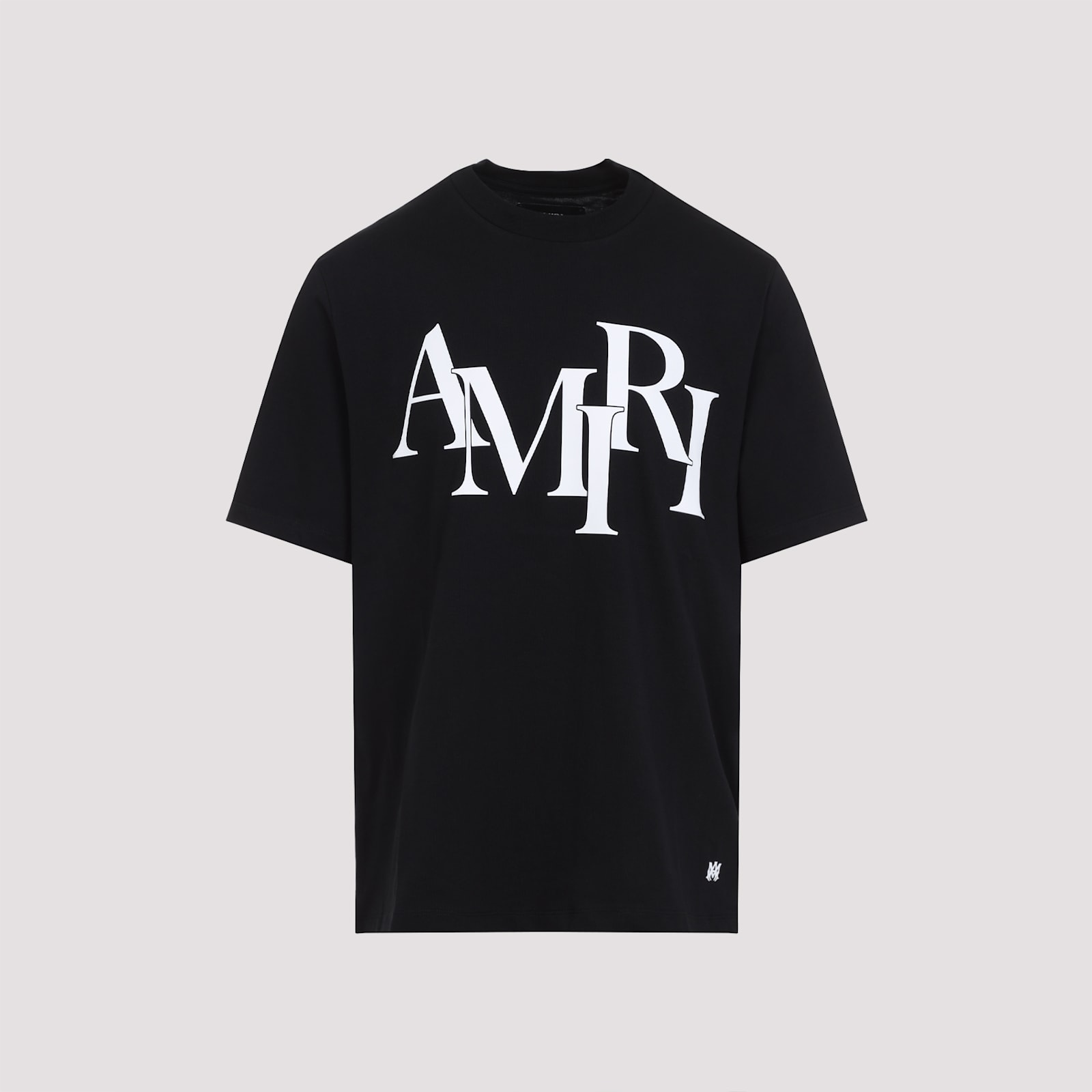 Amiri Cotton Staggered Logo T-shirt Men In Black