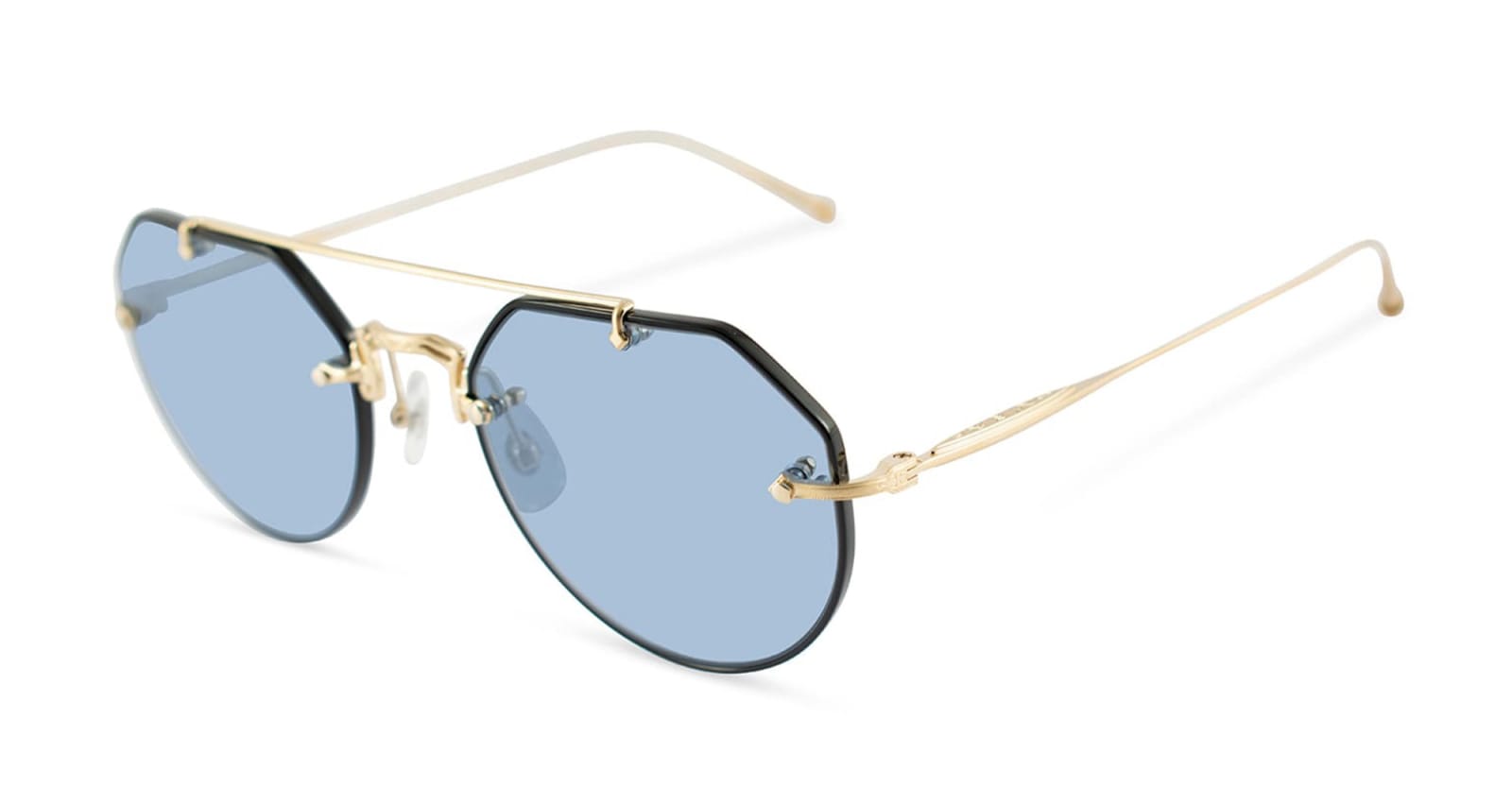Shop Matsuda M3121 - Black / Brushed Gold Sunglasses In Gold/black