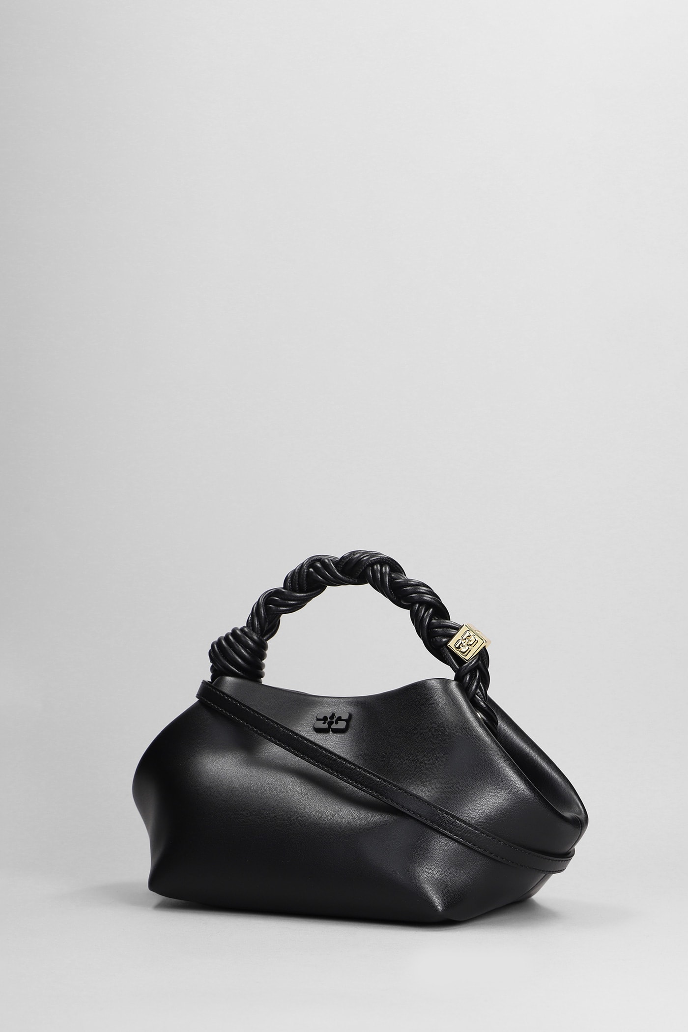 Shop Ganni Bou Bag Small Shoulder Bag In Black Leather