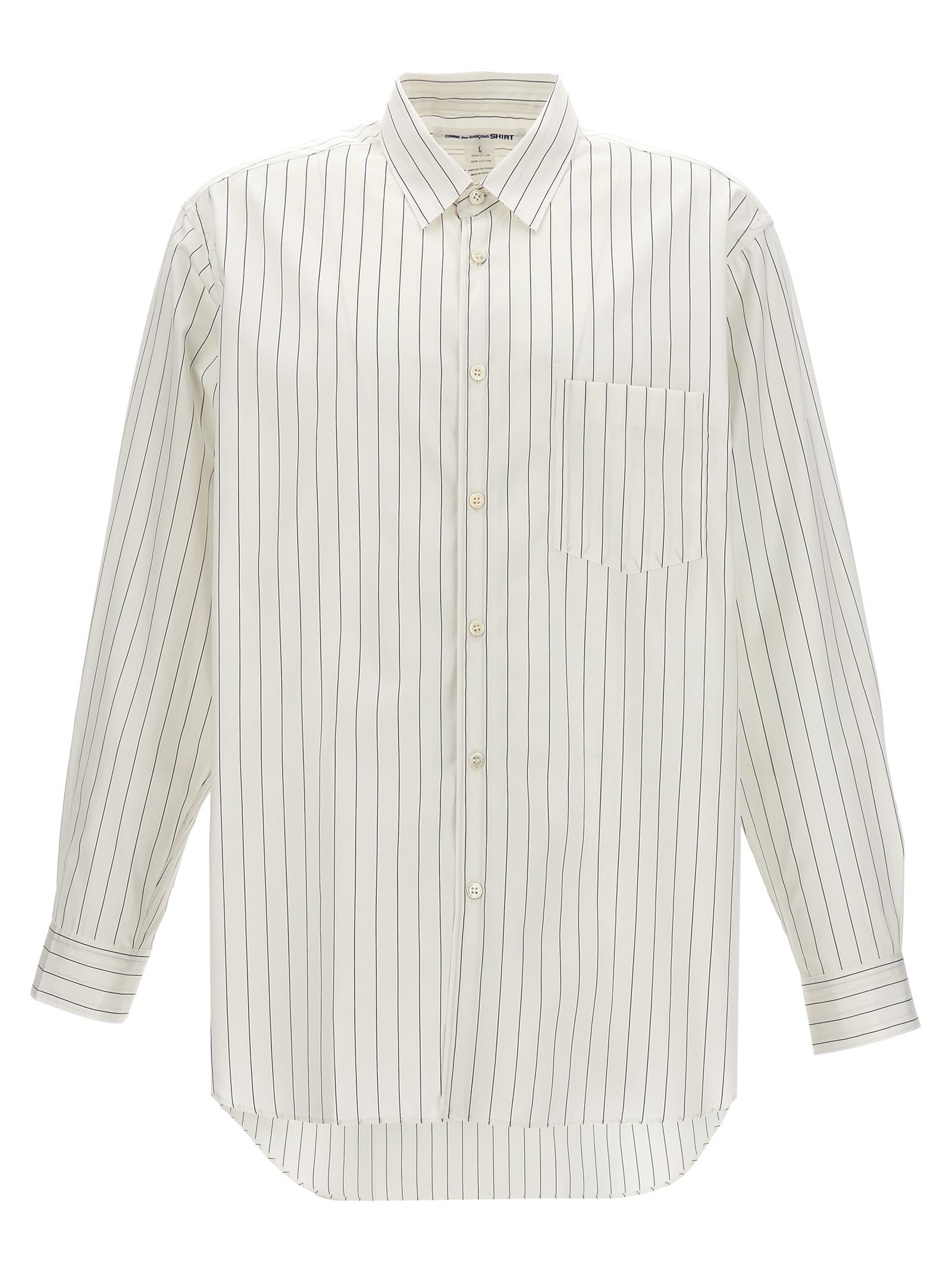 Shop Comme Des Garçons Shirt Striped Shirt In White/black