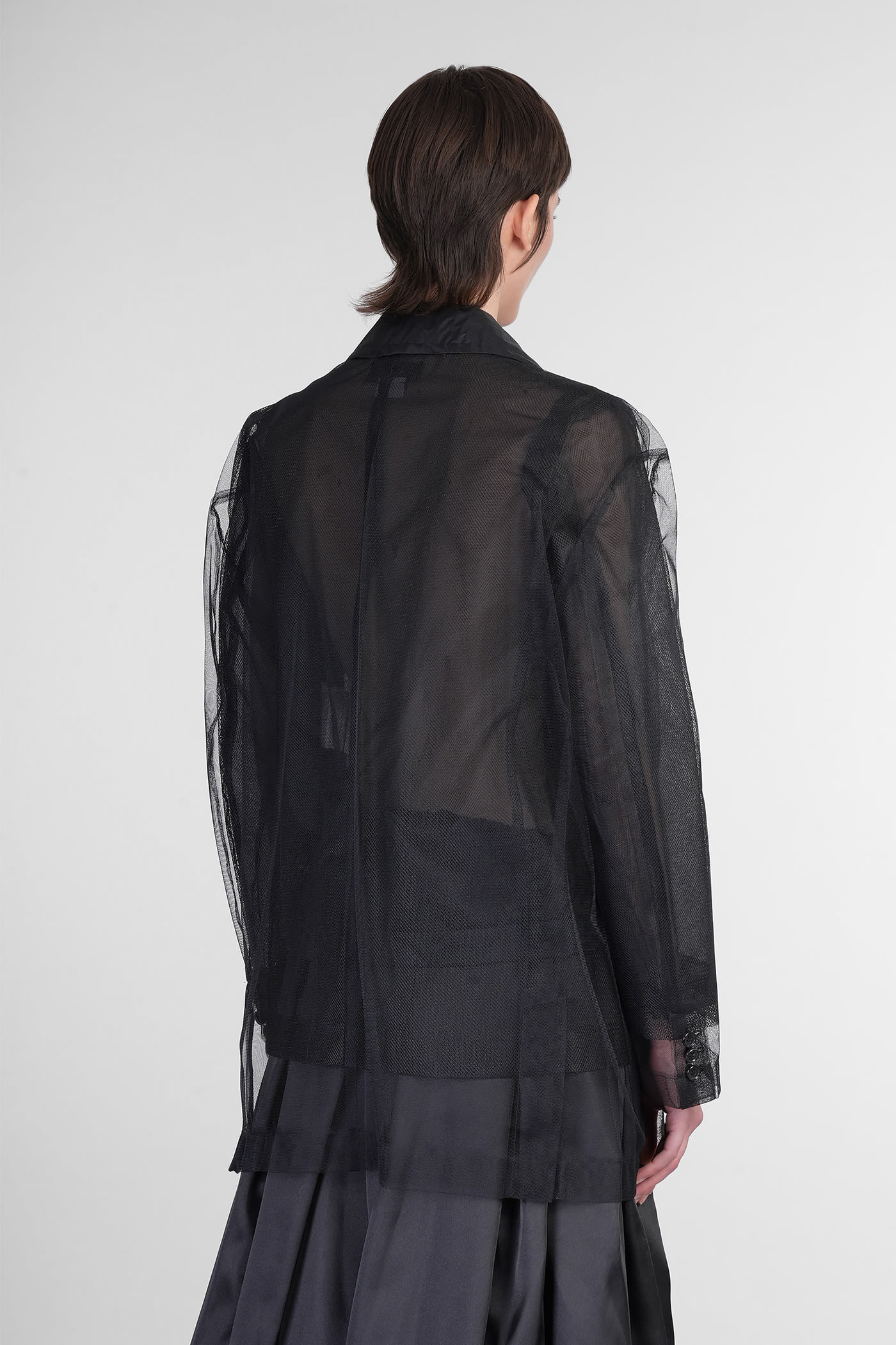 COMME DES GARÇONS BLAZER IN BLACK NYLON 