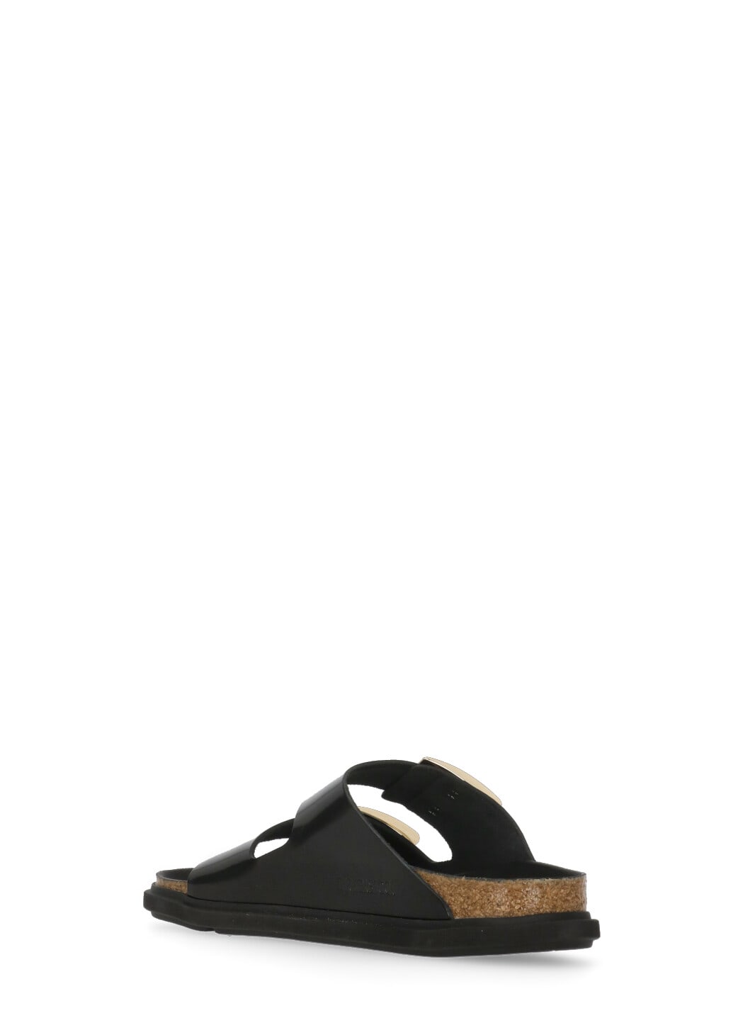 Birkenstock Arizona Droplet Buckle High Shine Black Slides In Black