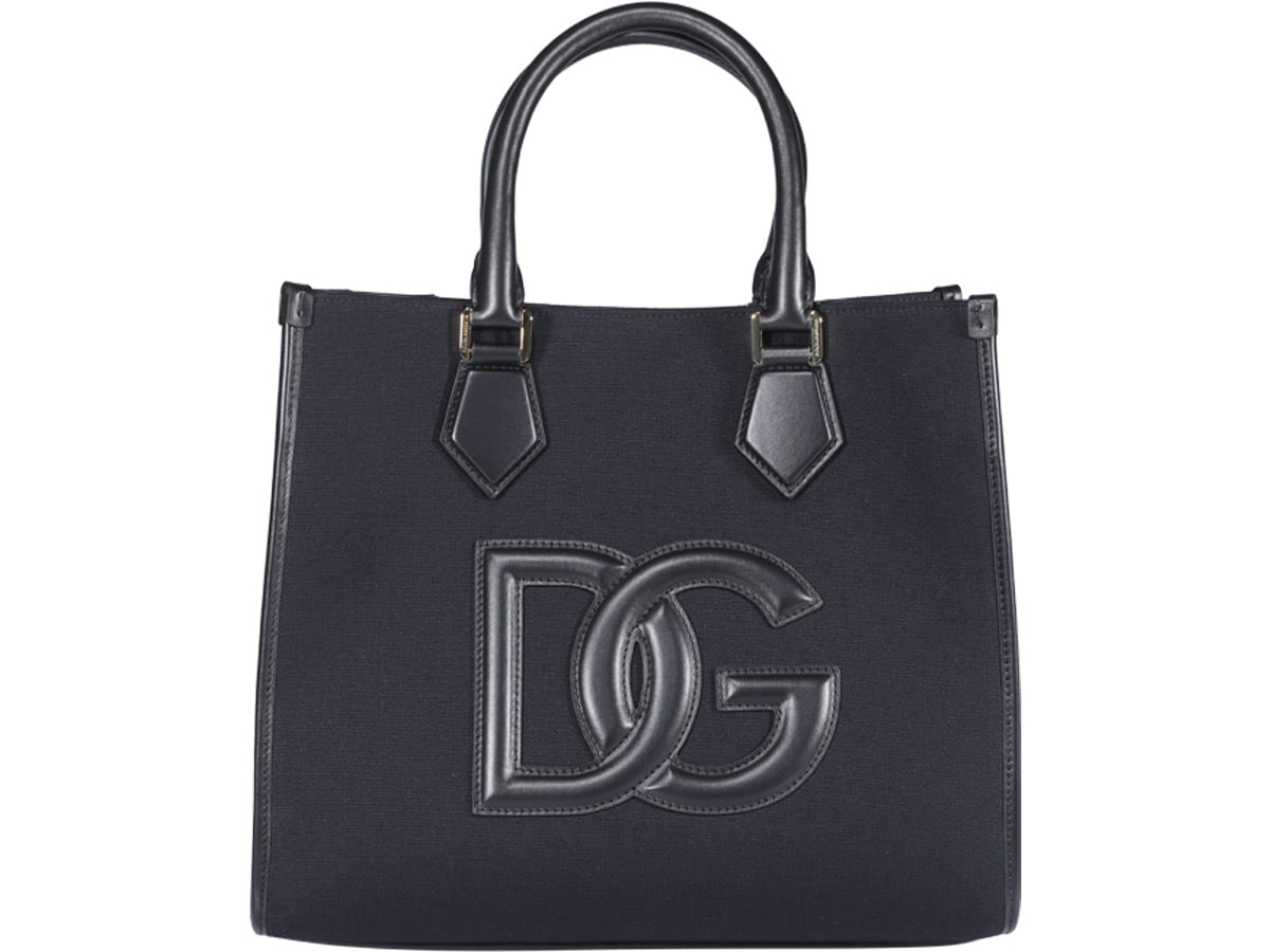 Shop Dolce & Gabbana Dg Logo Shopping Bag In Nero