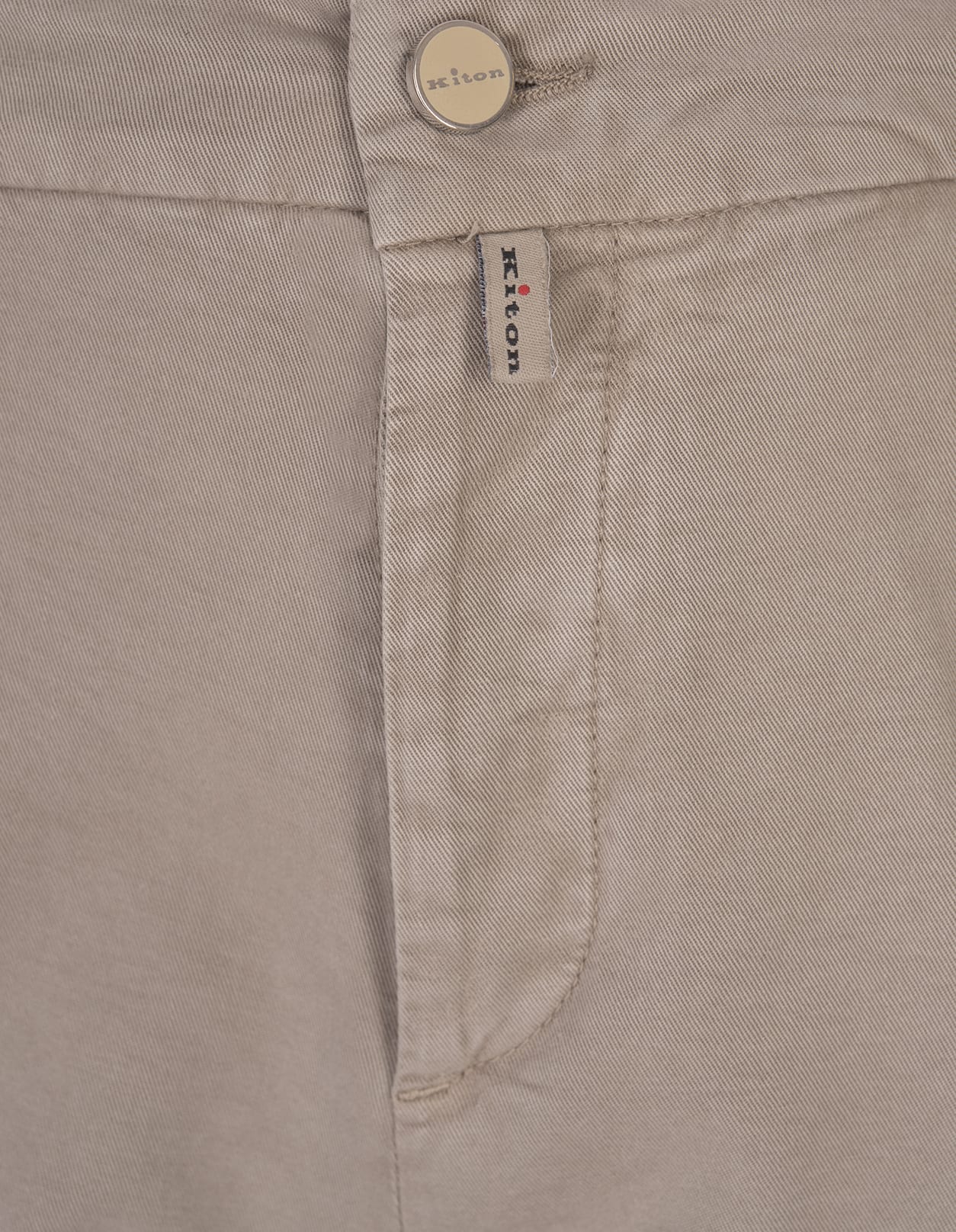 Shop Kiton Taupe Trousers With Elasticised Waistband In Grey