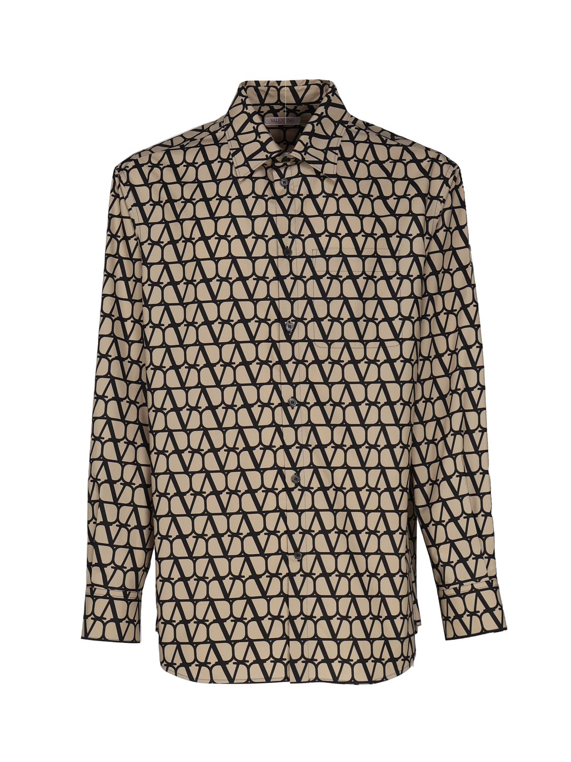 VALENTINO LONG-SLEEVED SHIRT IN COTTON WITH ALL-OVER TOILE ICONOGRAPHE PRINT