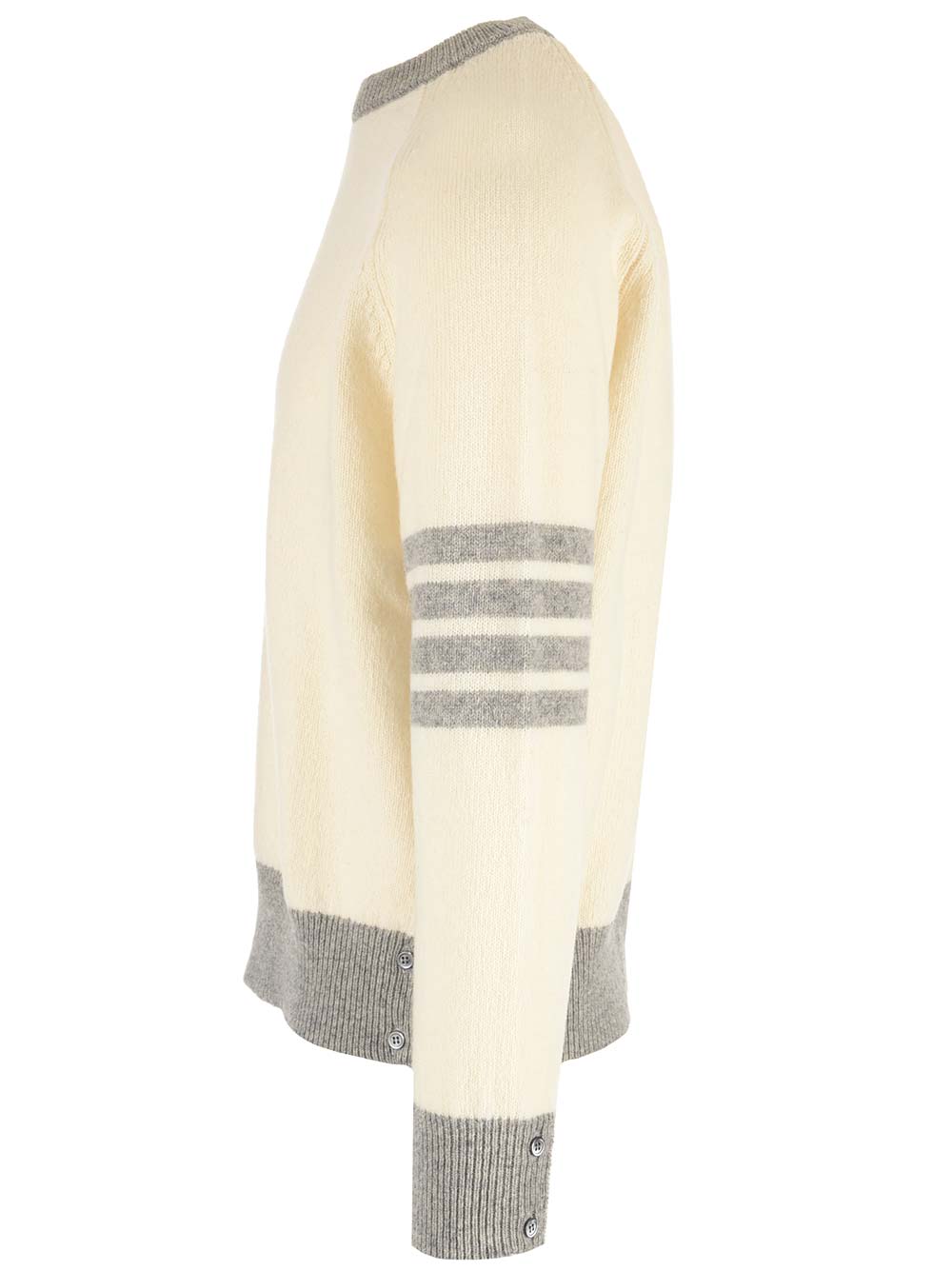 Shop Thom Browne Crewneck Sweater In White