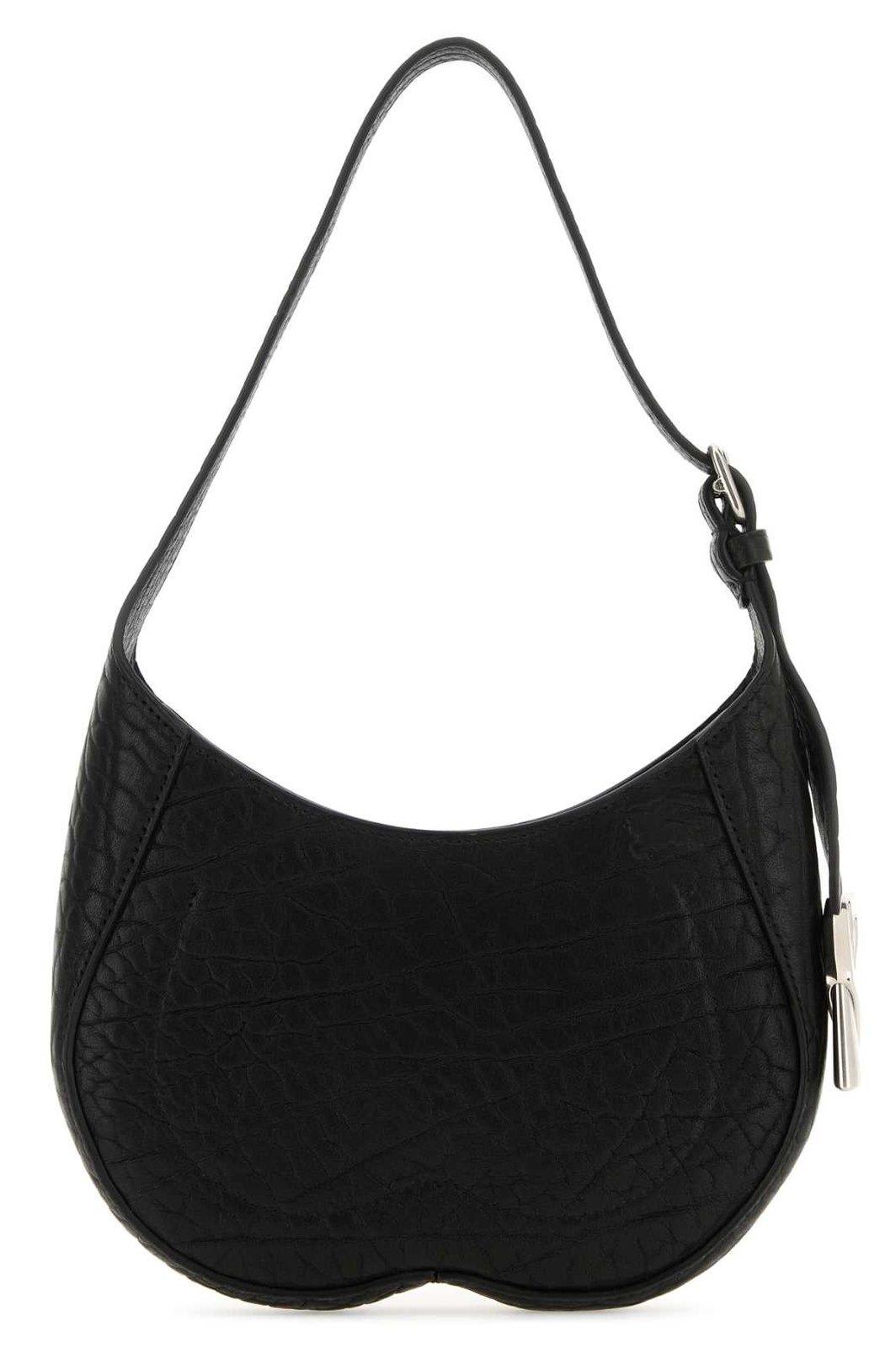 Burberry Mini Black Leather Chess Shoulder Handbag In Black