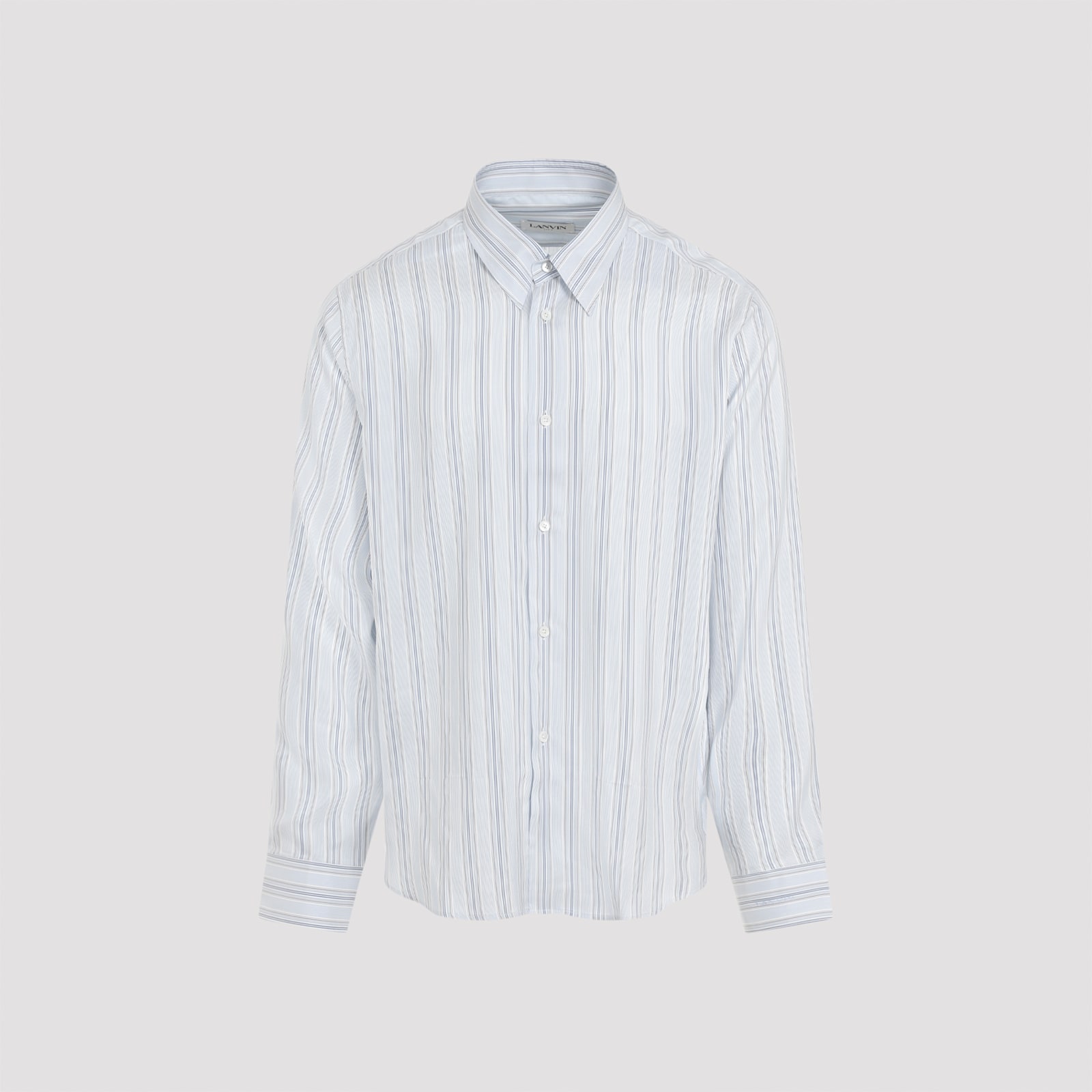 Shop Lanvin Fitted Shirt In Water Blue Light Blue