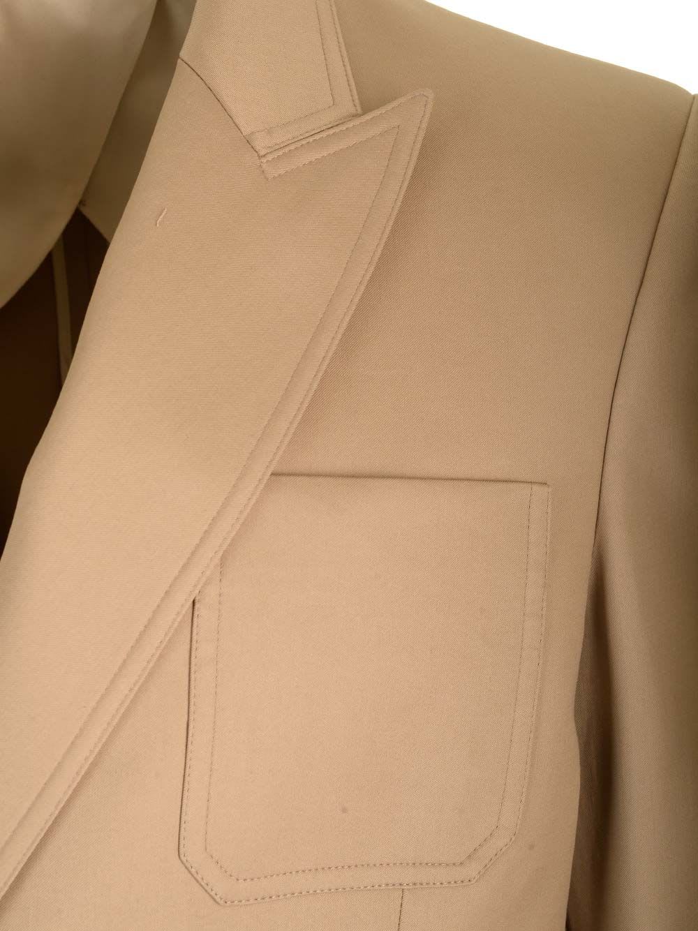 Shop Valentino Double-breasted Blazer In Beige