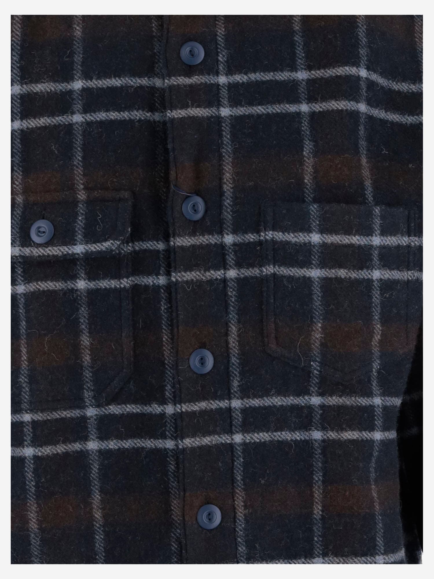 JUNYA WATANABE WOOL BLEND SHIRT WITH CHECK PATTERN 